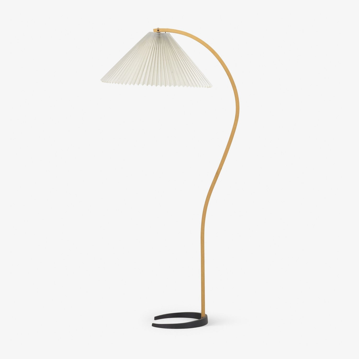 Linden Scandinavian Beechwood and Iron Floor Lamp for Living Rooms
