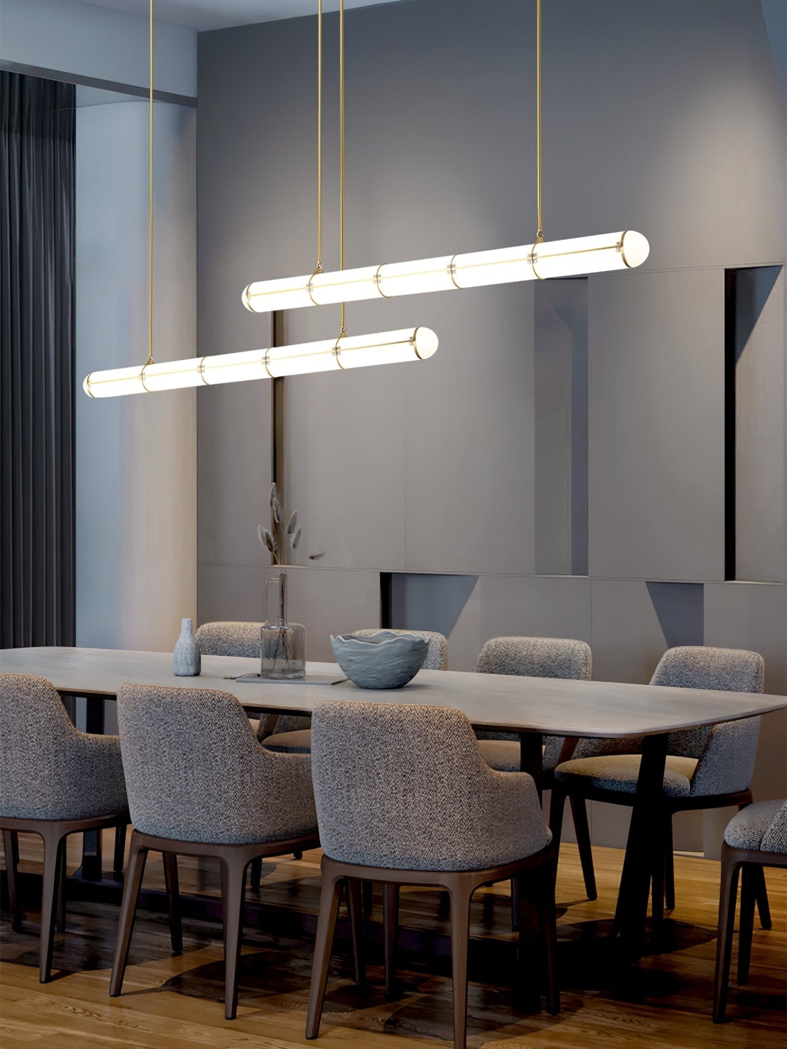 Endless Linear Cylinder Dimmable LED Pendant Light for Kitchen Islands