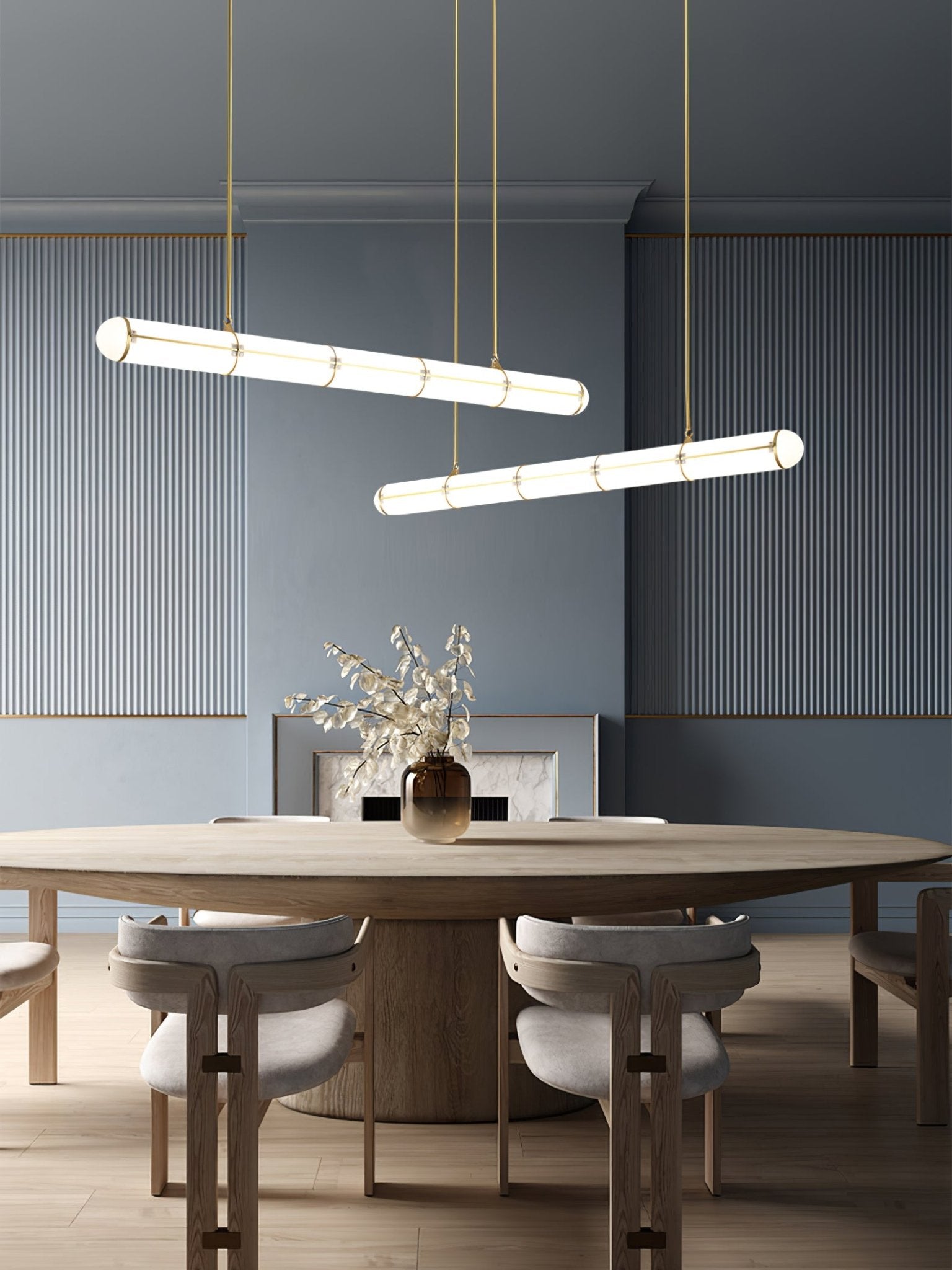 Endless Linear Cylinder Dimmable LED Pendant Light for Kitchen Islands