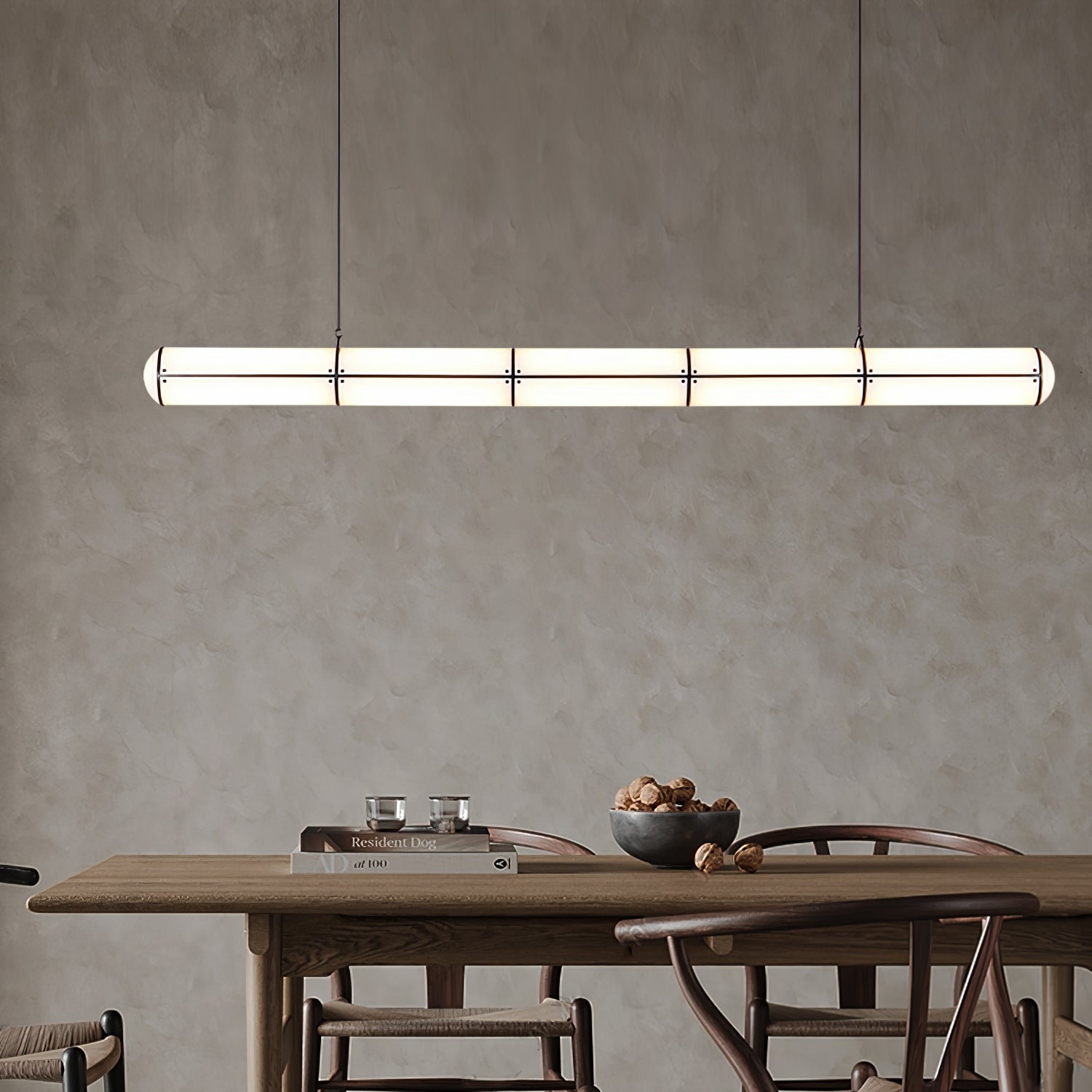 Endless Linear Cylinder Dimmable LED Pendant Light for Kitchen Islands