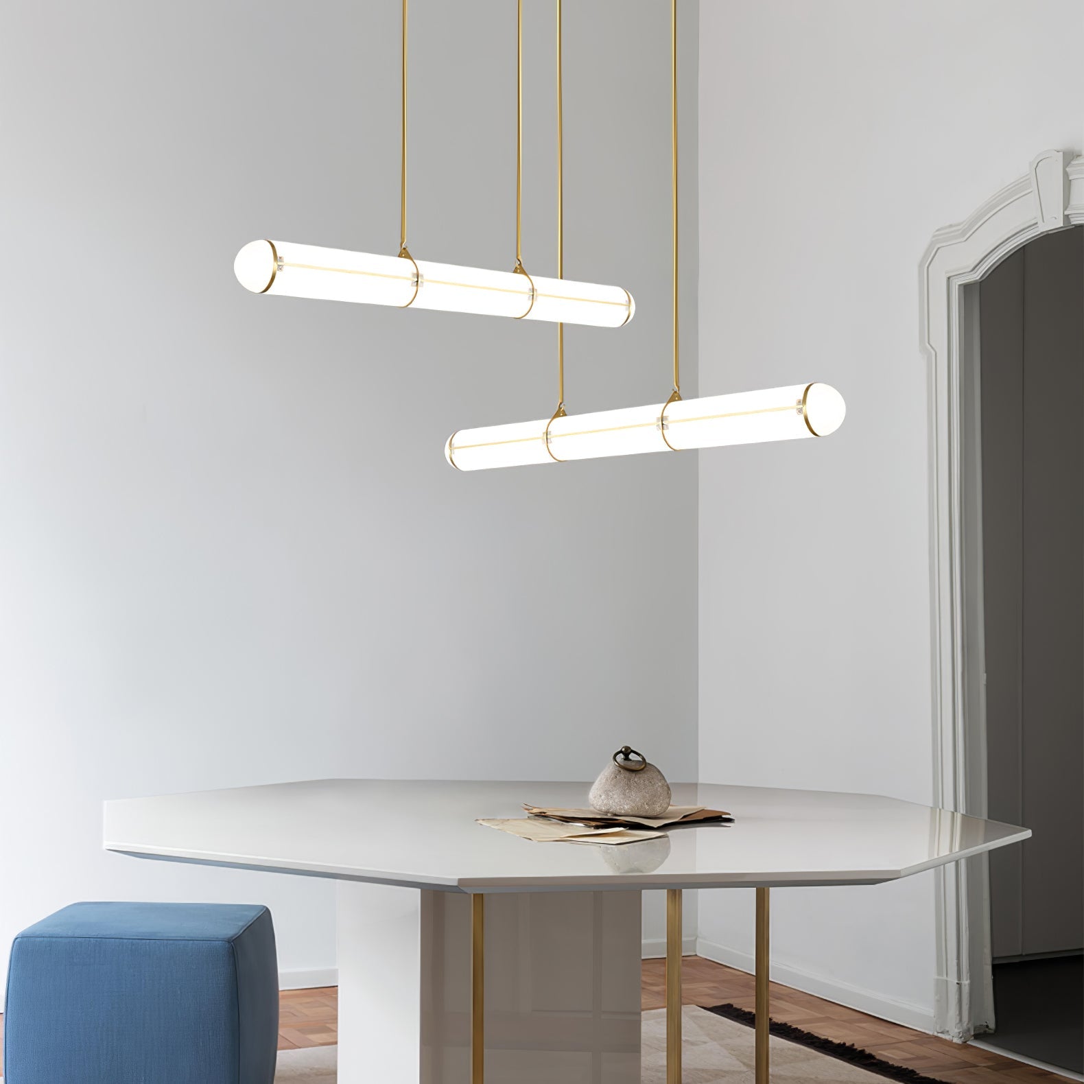 Endless Linear Cylinder Dimmable LED Pendant Light for Kitchen Islands