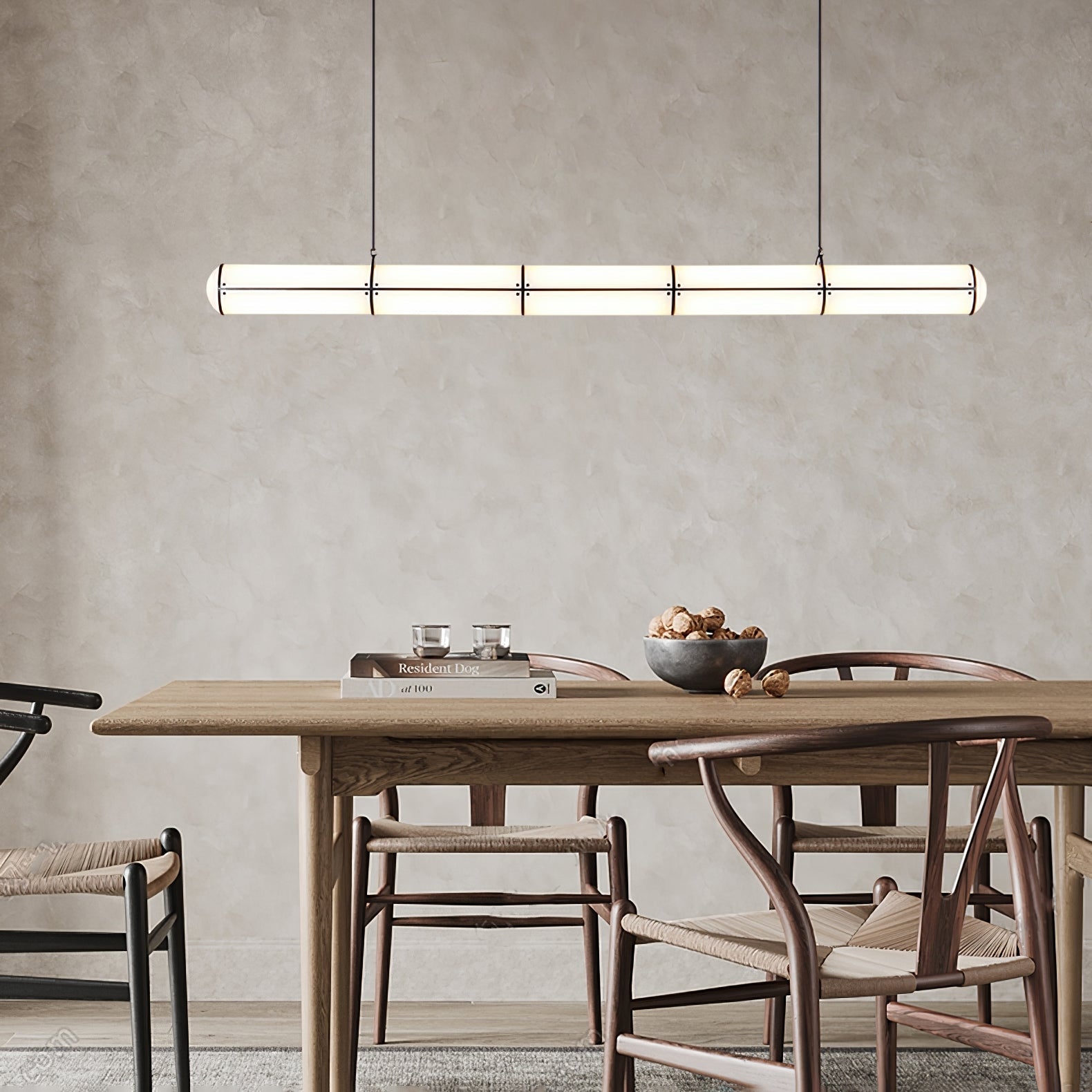 Endless Linear Cylinder Dimmable LED Pendant Light for Kitchen Islands