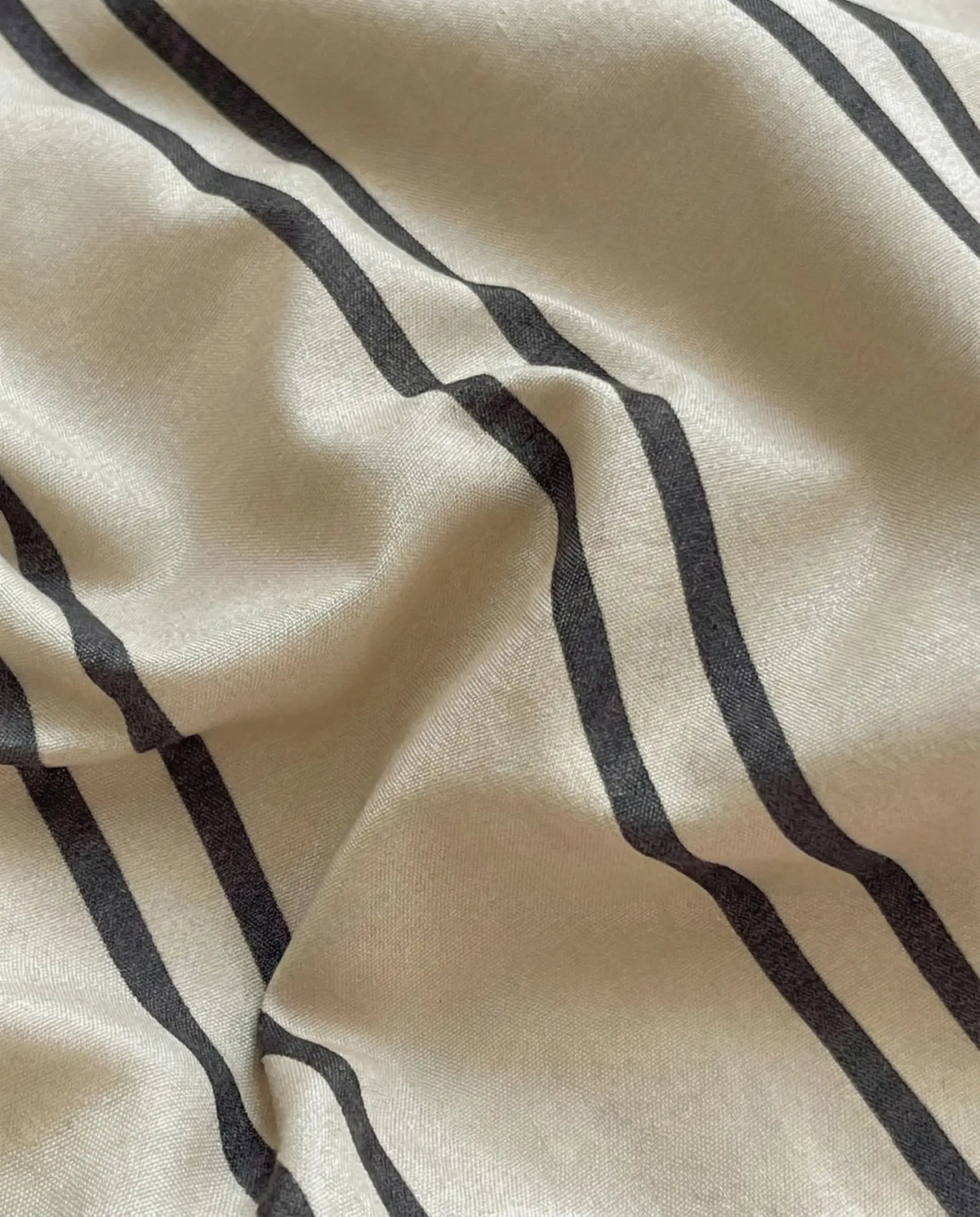Wren Beige Pinstripe Cotton Duvet Cover Set for Queen and King Beds