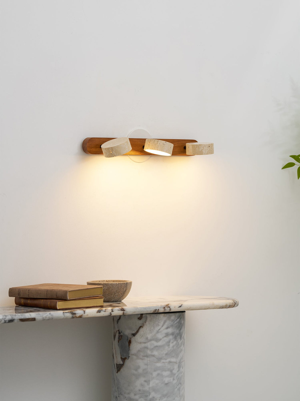 Ambra Natural Travertine Dimmable Wall Sconce for Bedroom & Hallway