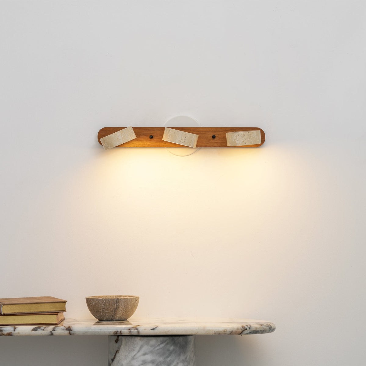 Ambra Natural Travertine Dimmable Wall Sconce for Bedroom & Hallway