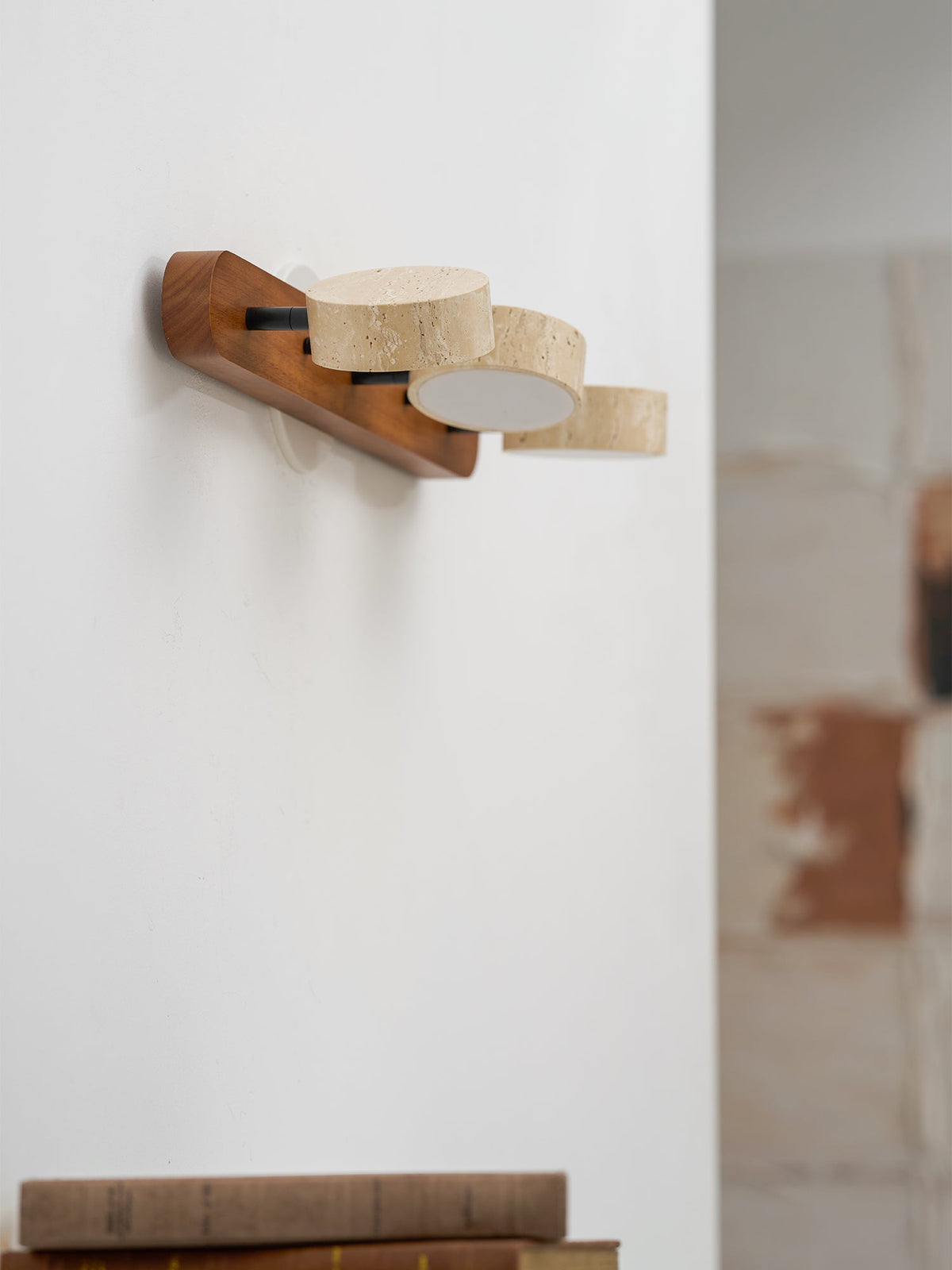 Ambra Natural Travertine Dimmable Wall Sconce for Bedroom & Hallway