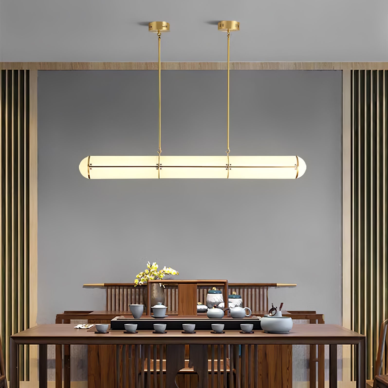 Endless Linear Cylinder Dimmable LED Pendant Light for Kitchen Islands