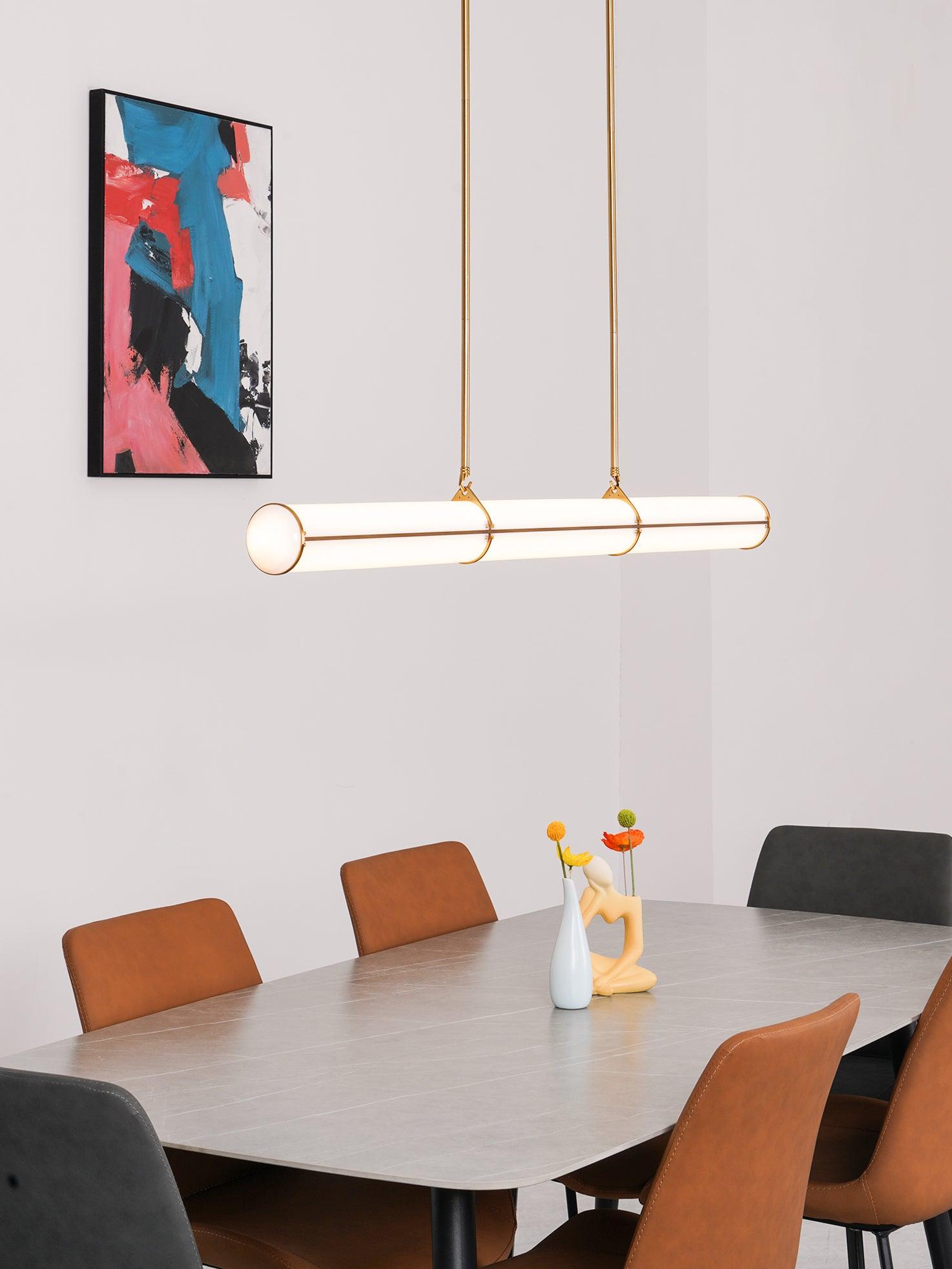 Endless Linear Cylinder Dimmable LED Pendant Light for Kitchen Islands