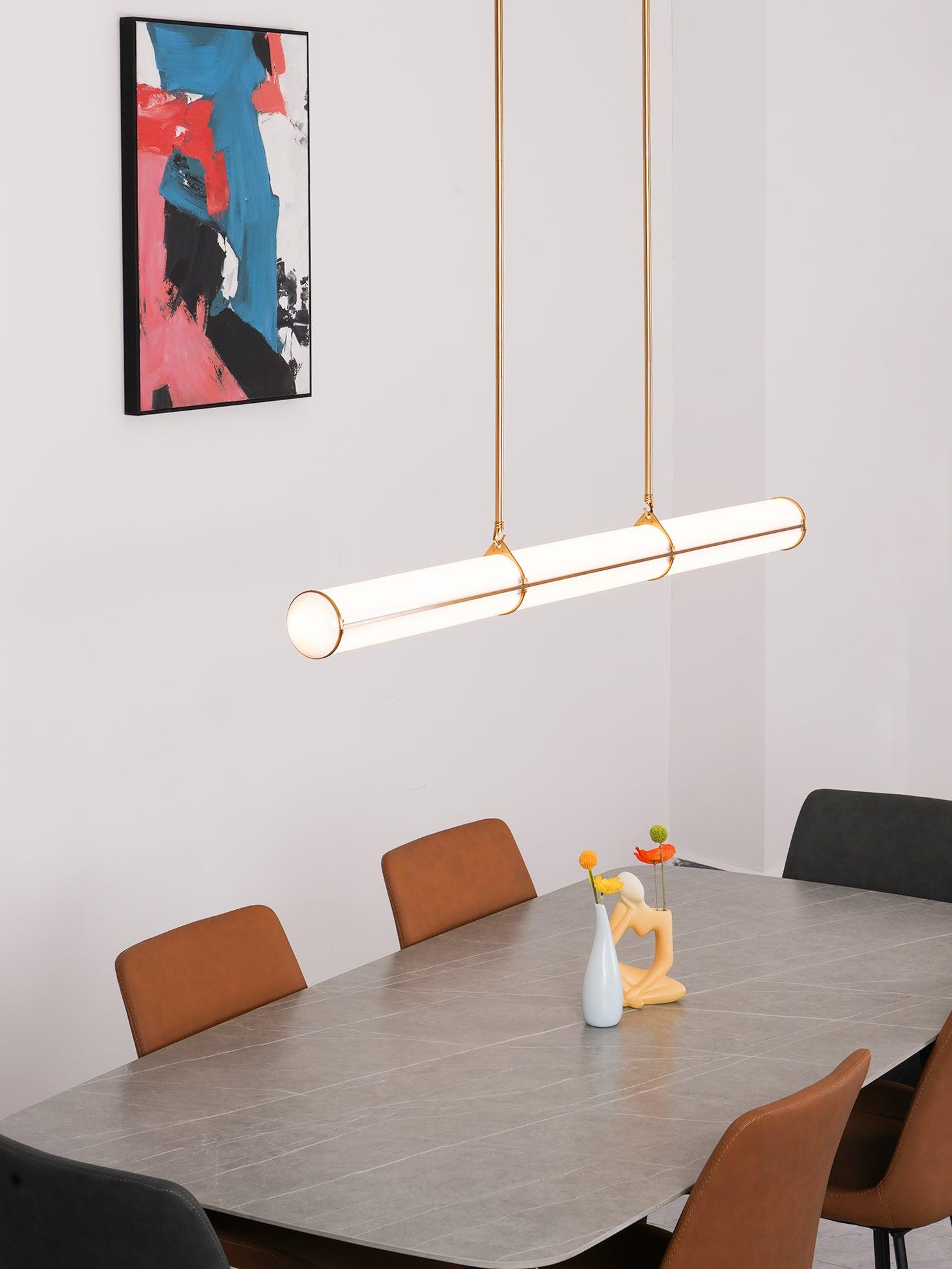 Endless Linear Cylinder Dimmable LED Pendant Light for Kitchen Islands