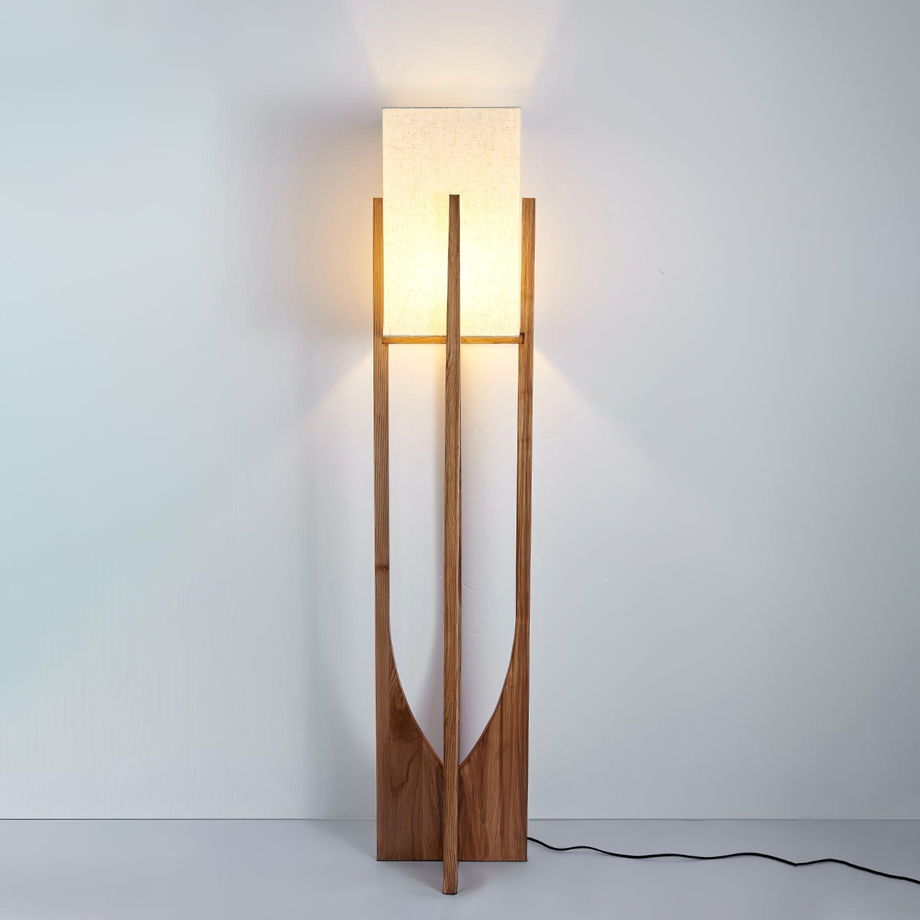 Haven Modern Farmhouse Wood Floor Lamp for Living Room & Bedroom