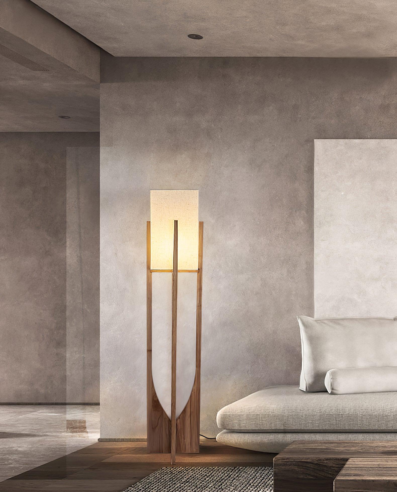 Haven Modern Farmhouse Wood Floor Lamp for Living Room & Bedroom