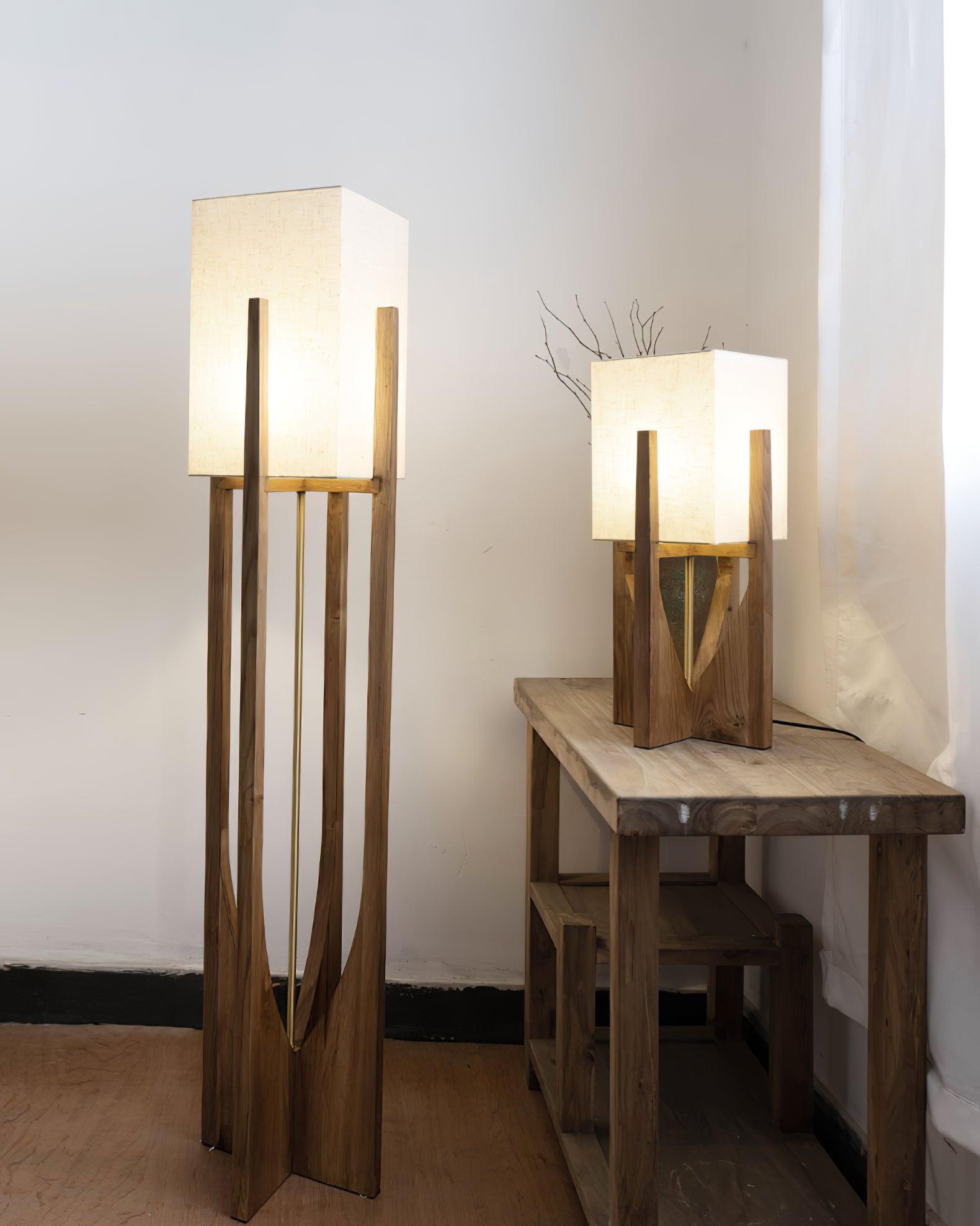 Haven Modern Farmhouse Wood Floor Lamp for Living Room & Bedroom