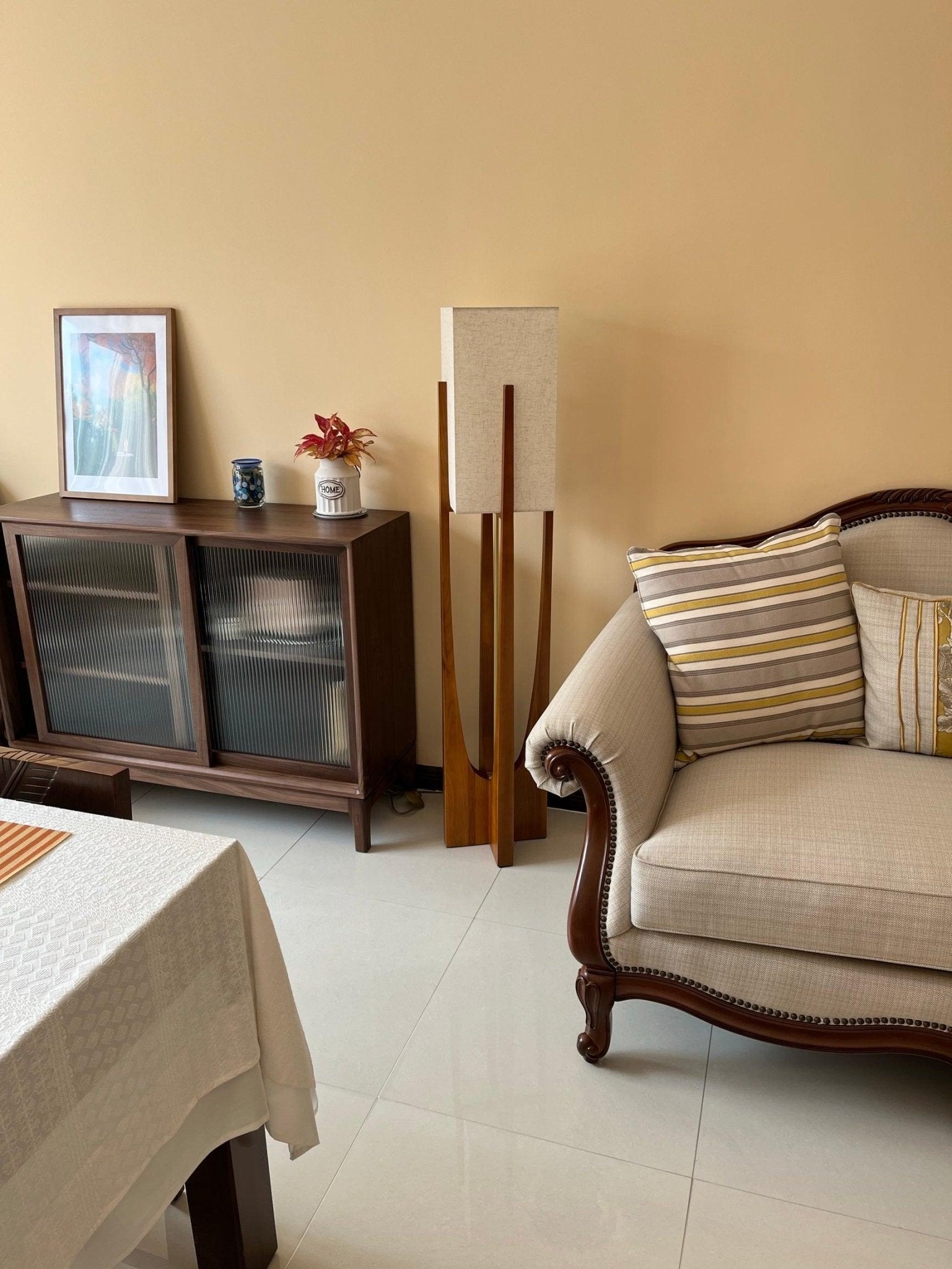 Haven Modern Farmhouse Wood Floor Lamp for Living Room & Bedroom