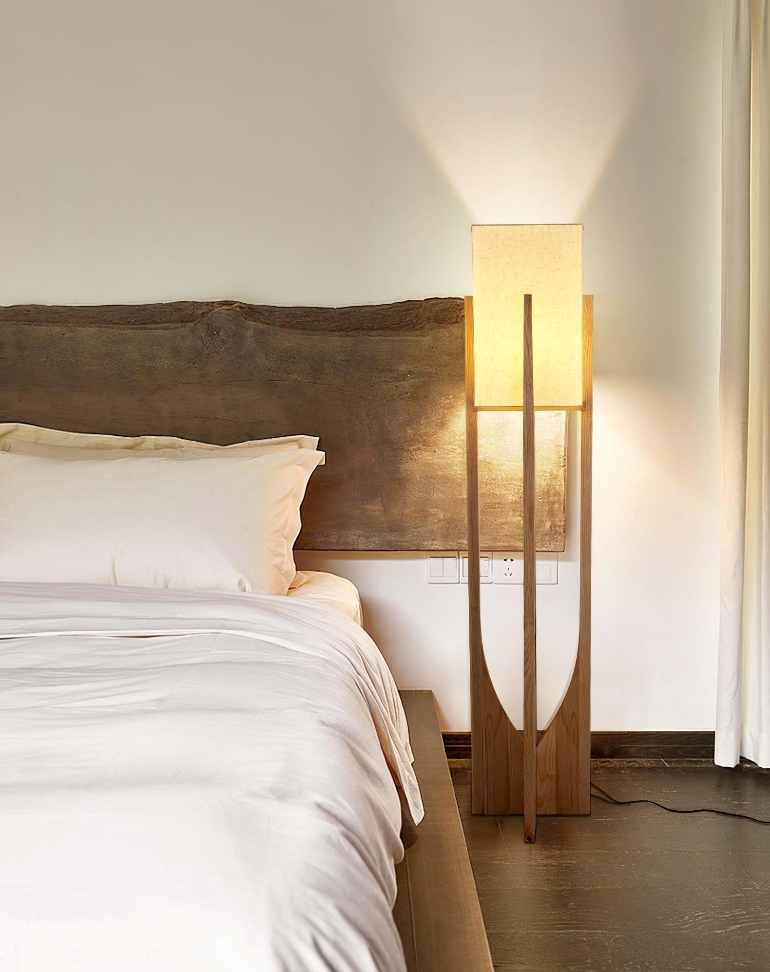Haven Modern Farmhouse Wood Floor Lamp for Living Room & Bedroom