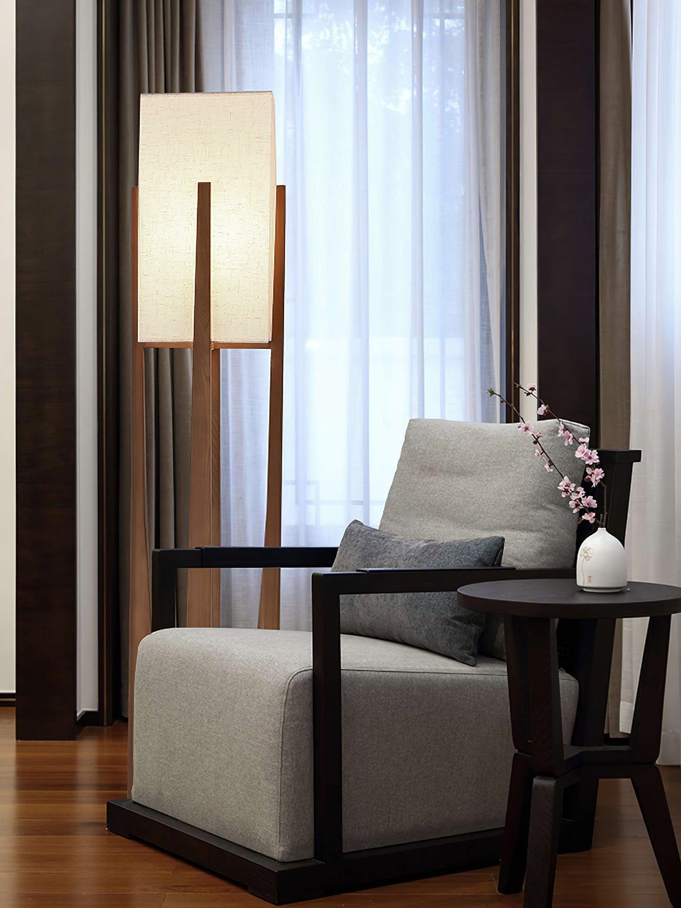 Haven Modern Farmhouse Wood Floor Lamp for Living Room & Bedroom