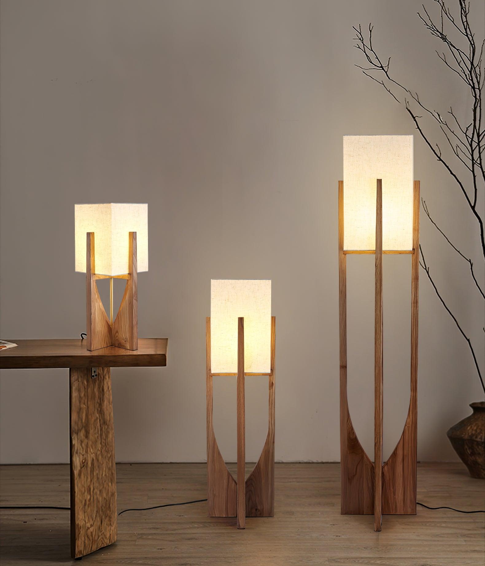 Haven Modern Farmhouse Wood Floor Lamp for Living Room & Bedroom