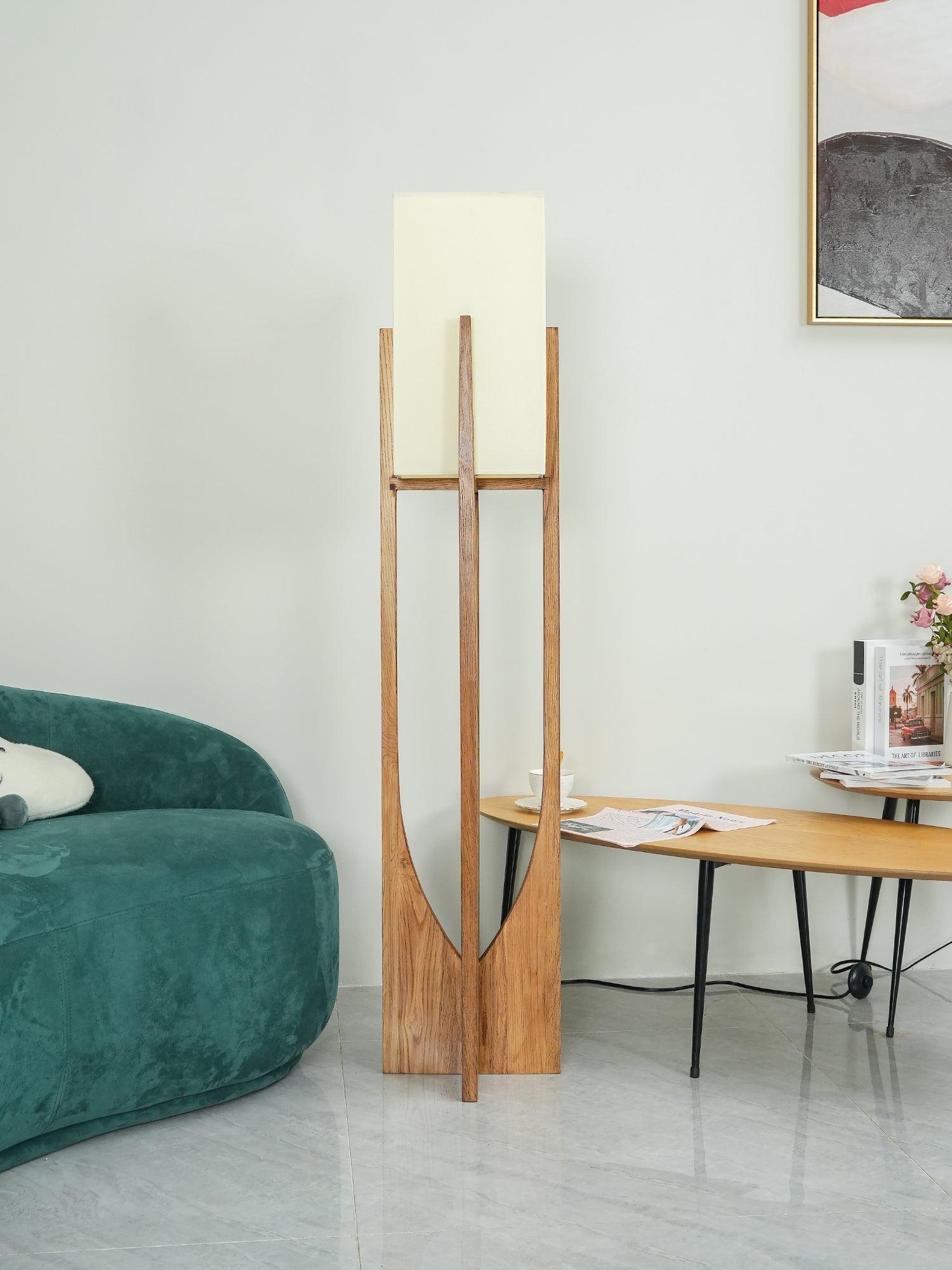 Haven Modern Farmhouse Wood Floor Lamp for Living Room & Bedroom