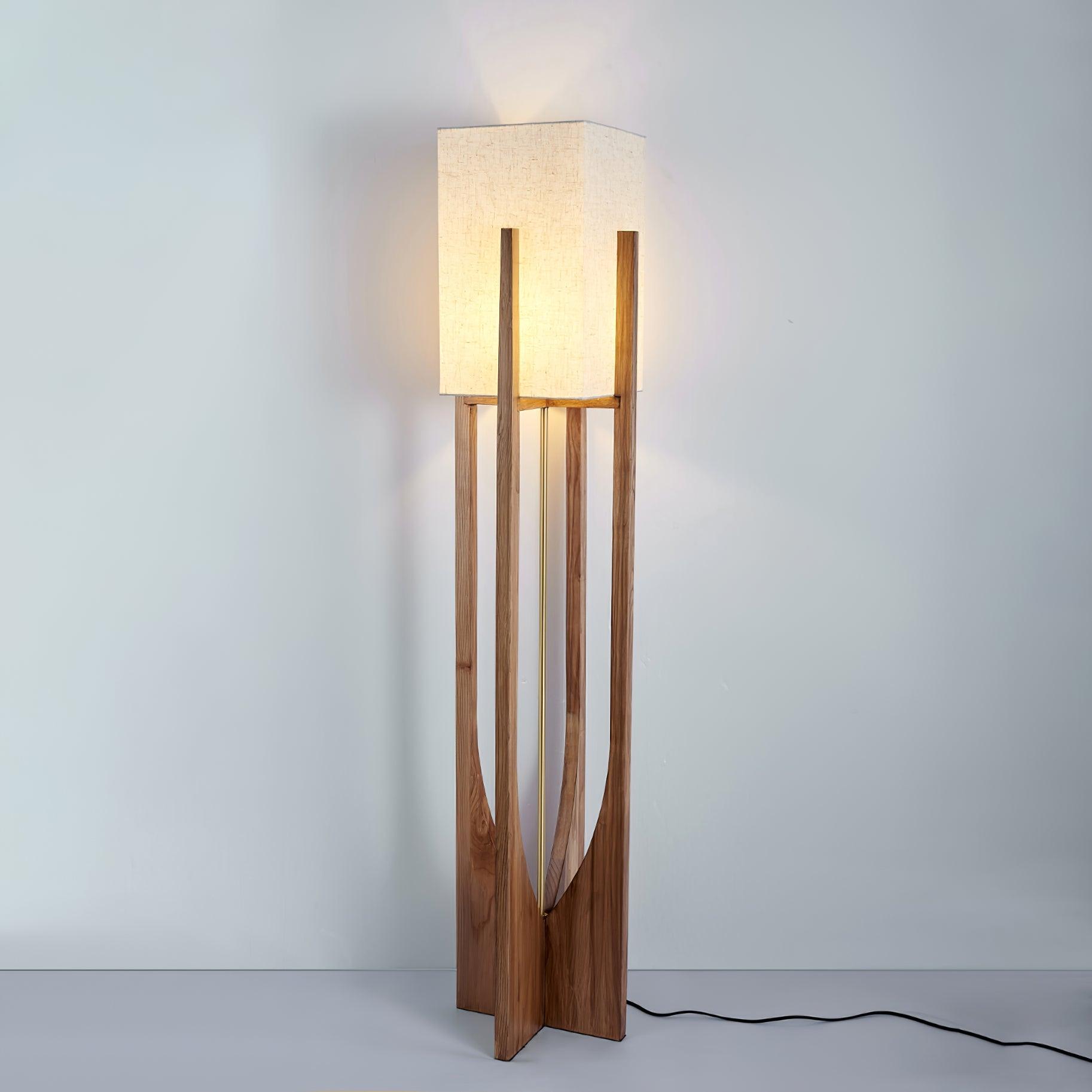 Haven Modern Farmhouse Wood Floor Lamp for Living Room & Bedroom