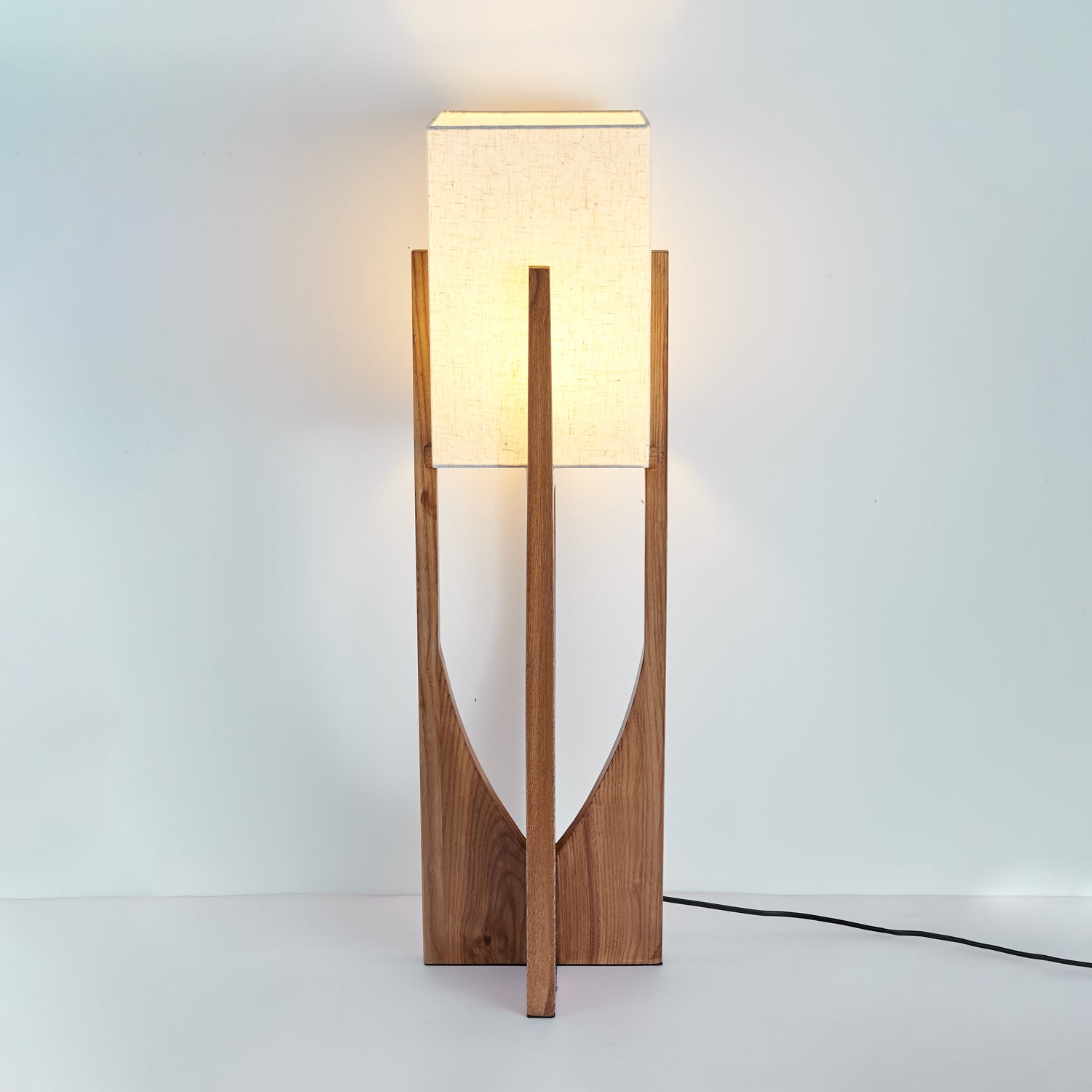 Haven Modern Farmhouse Wood Floor Lamp for Living Room & Bedroom