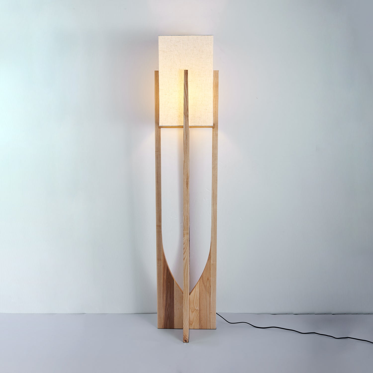 Haven Modern Farmhouse Wood Floor Lamp for Living Room & Bedroom