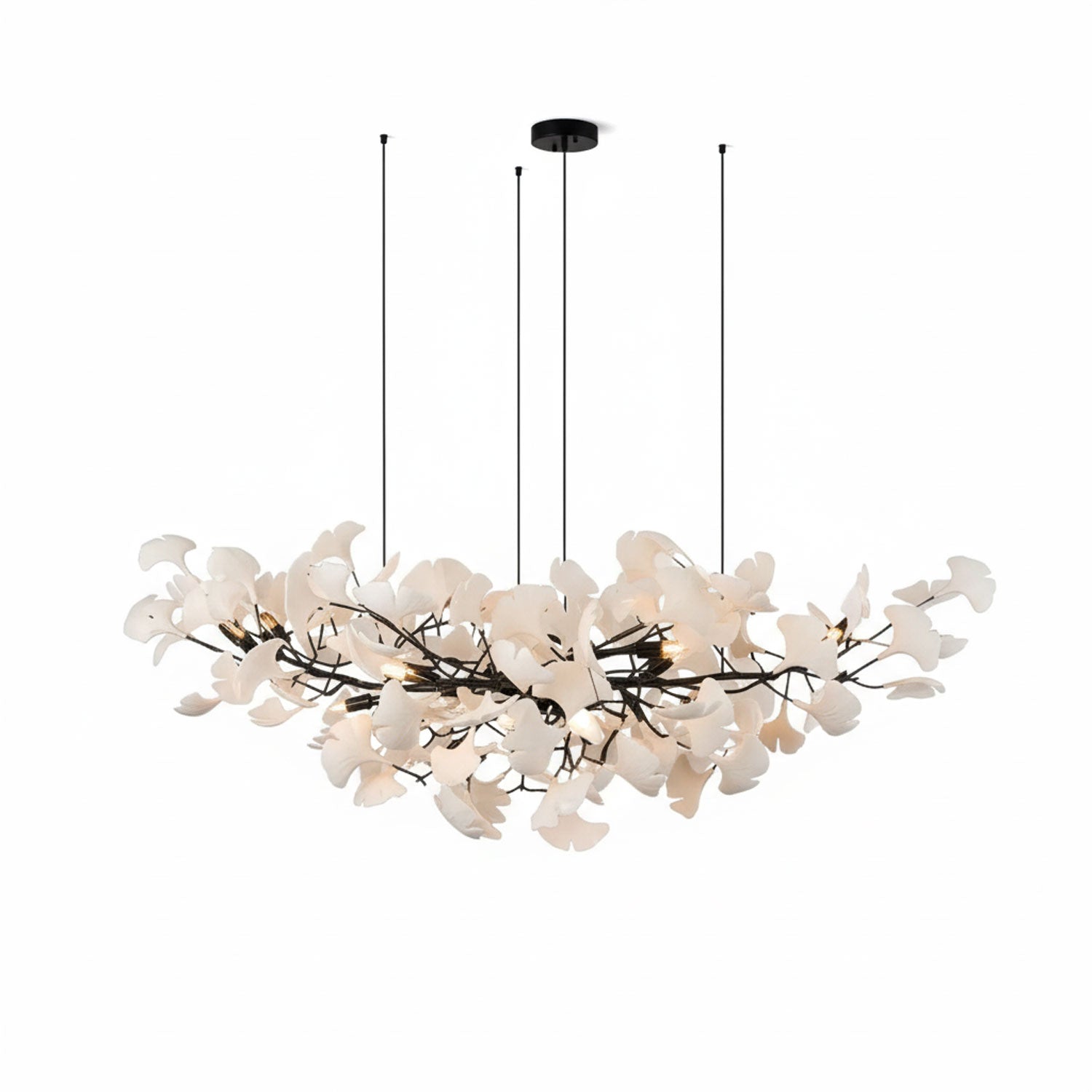 Icho Handcrafted Porcelain Ginkgo Chandelier for Dining & Living Room