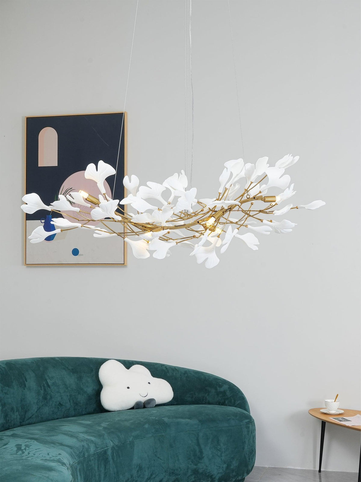 Icho Handcrafted Porcelain Ginkgo Chandelier for Dining & Living Room