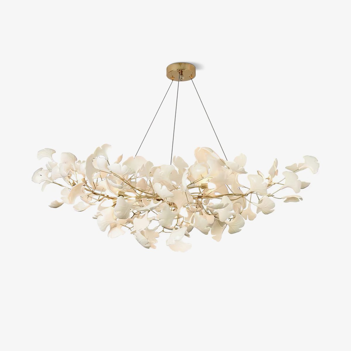 Icho Handcrafted Porcelain Ginkgo Chandelier for Dining & Living Room