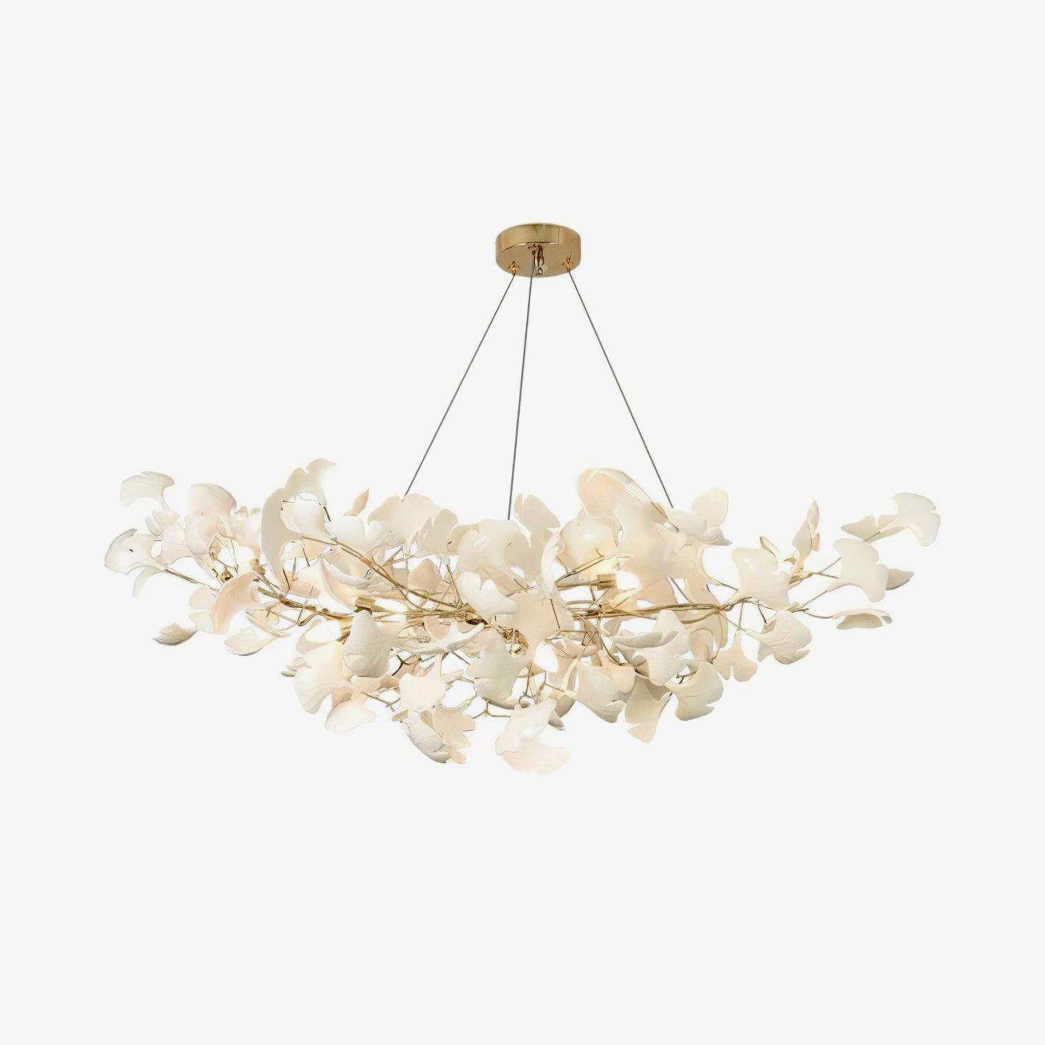 Icho Handcrafted Porcelain Ginkgo Chandelier for Dining & Living Room