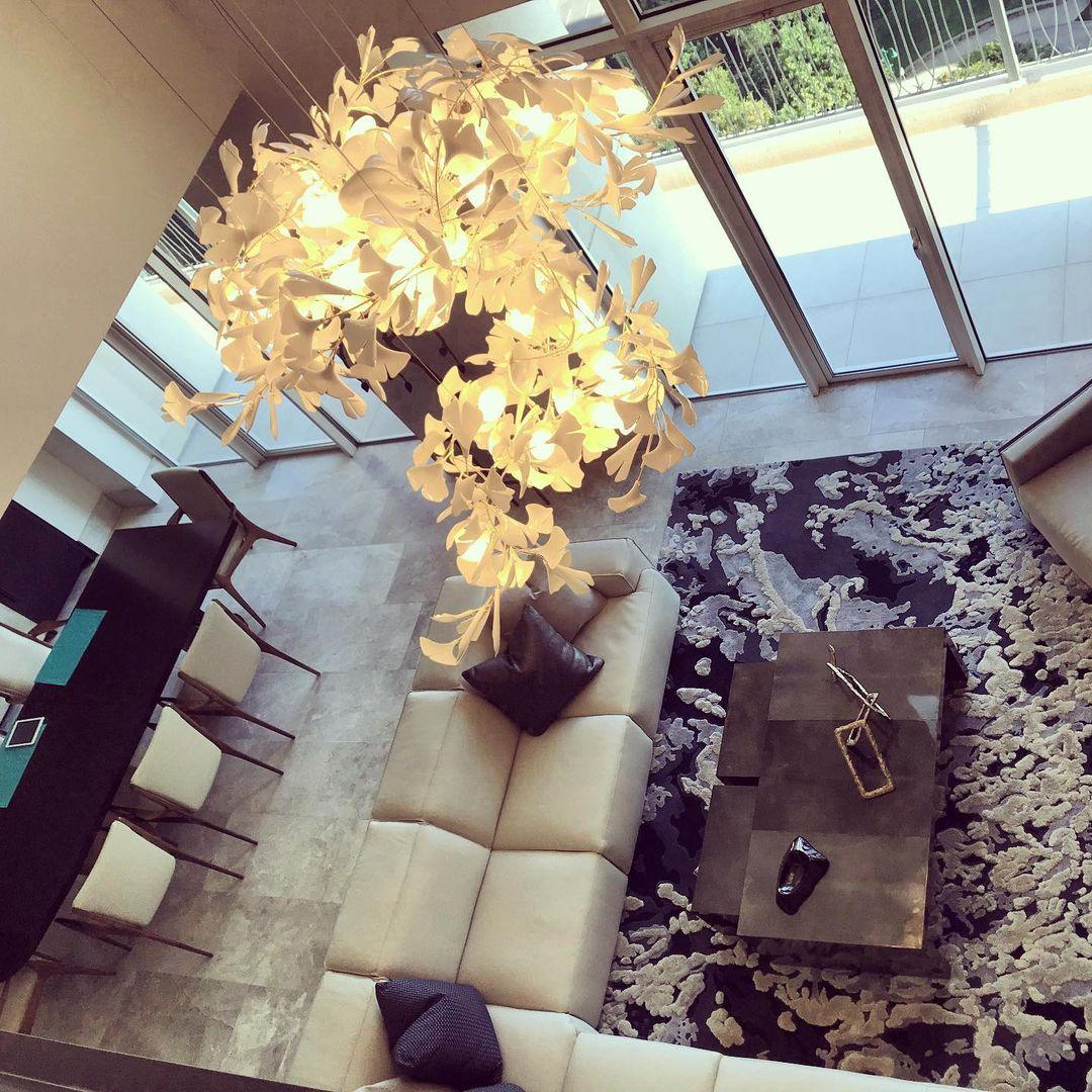 Icho Handcrafted Porcelain Ginkgo Chandelier for Dining & Living Room