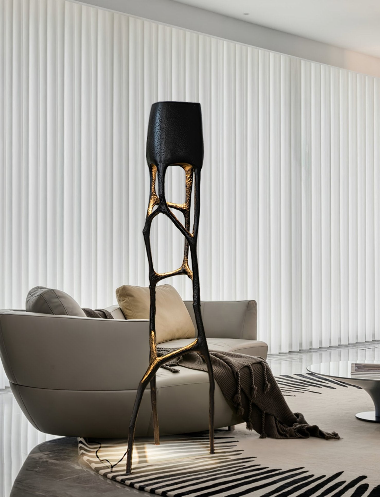 Vesper Gothic Sculptural Statement Floor Lamp for Bedroom Living Room