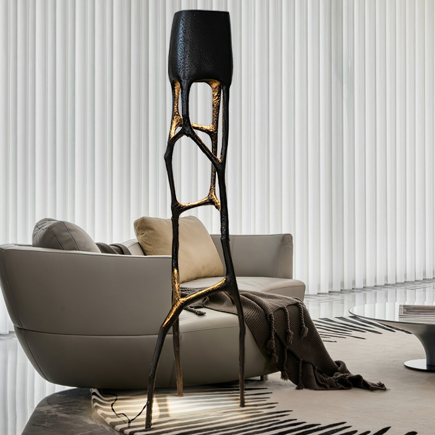 Vesper Gothic Sculptural Statement Floor Lamp for Bedroom Living Room
