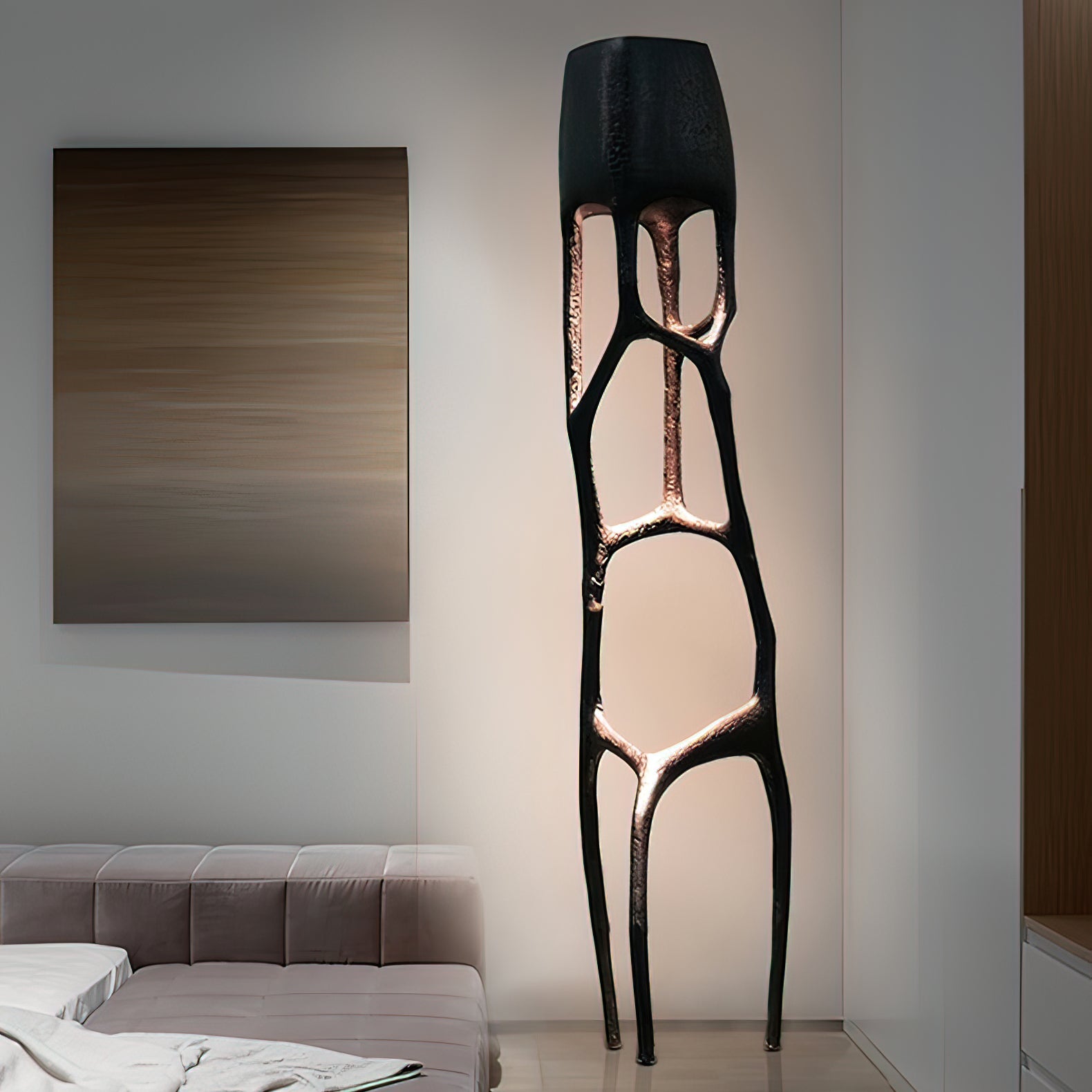 Vesper Gothic Sculptural Statement Floor Lamp for Bedroom Living Room