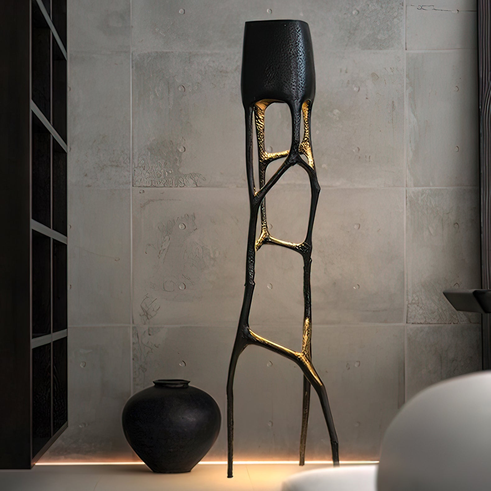 Vesper Gothic Sculptural Statement Floor Lamp for Bedroom Living Room