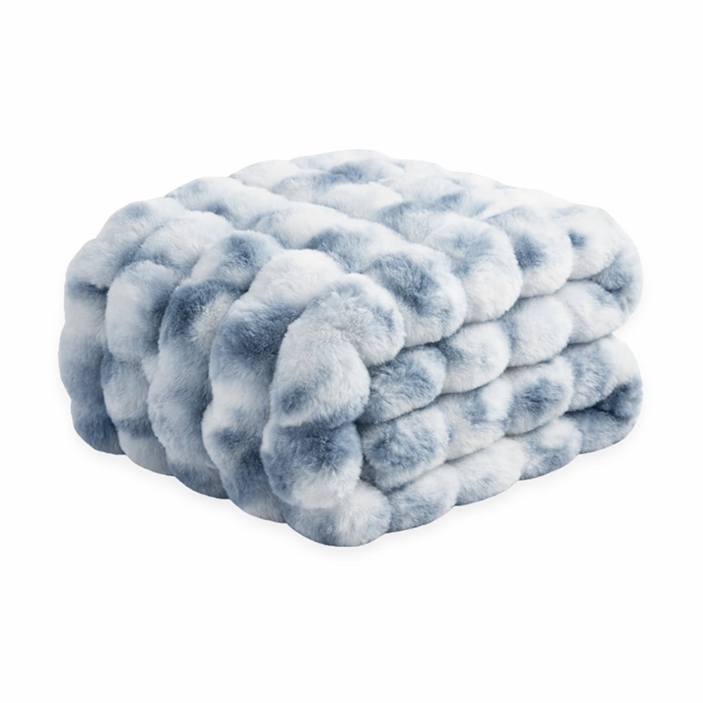Vello Sculpted Ridgeline Faux Fur Throw Blanket for Sofa and Bedroom
