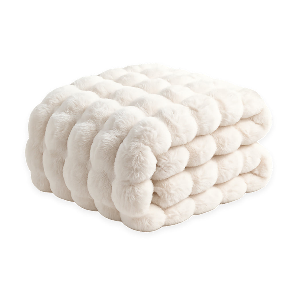 Vello Sculpted Ridgeline Faux Fur Throw Blanket for Sofa and Bedroom