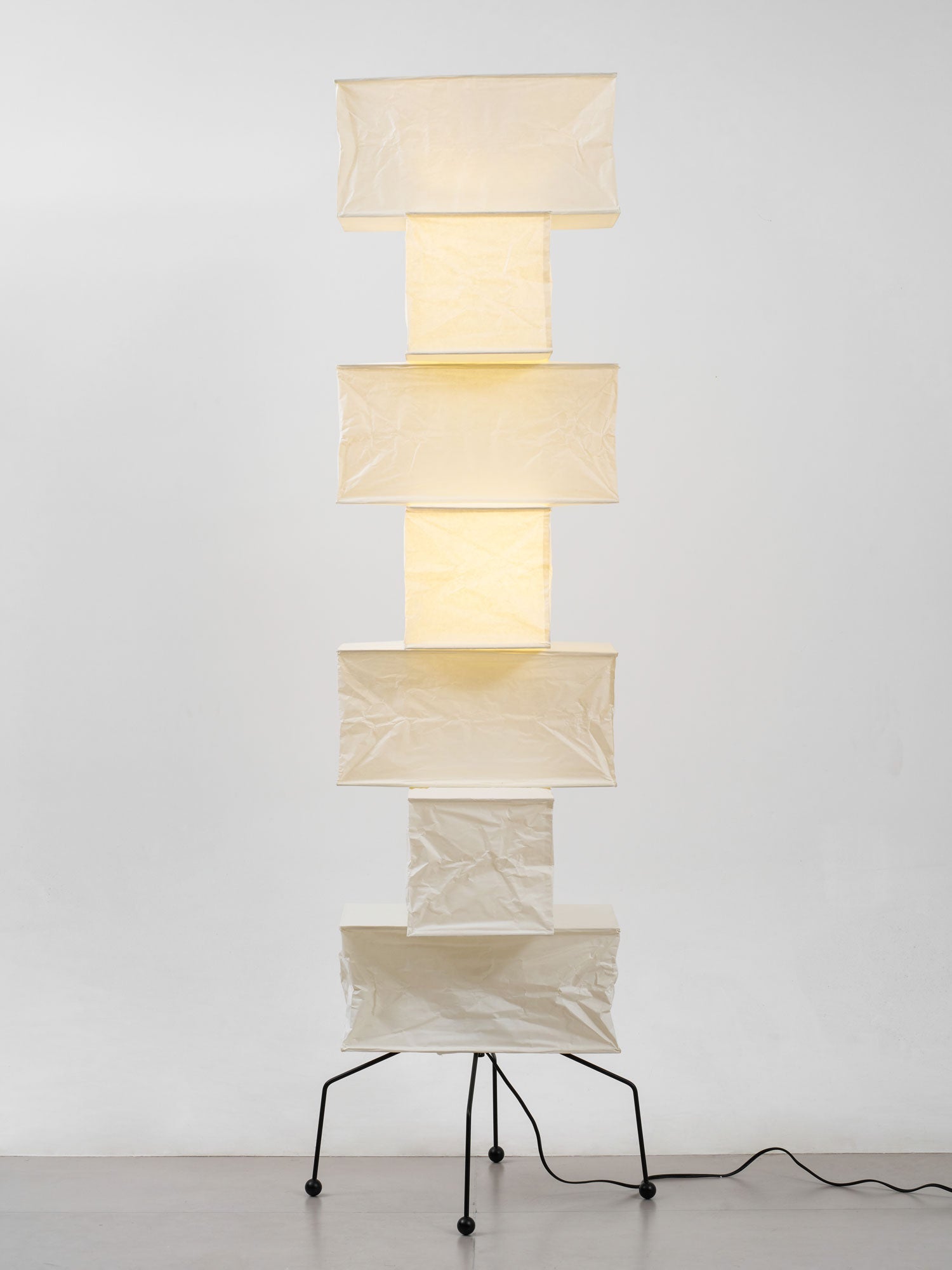 Sora Rice Stacked Paper Floor Lamp for Living Room & Bedroom
