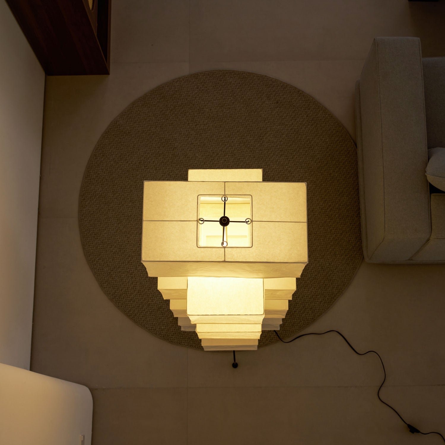 Sora Rice Stacked Paper Floor Lamp for Living Room & Bedroom