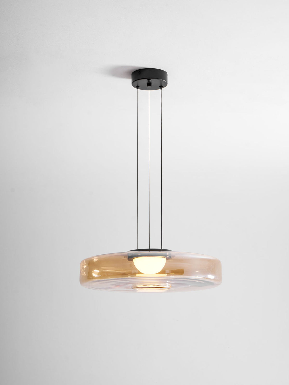 Strato Mouth-Blown Glass Disc Pendant Light for Dining & Living Room