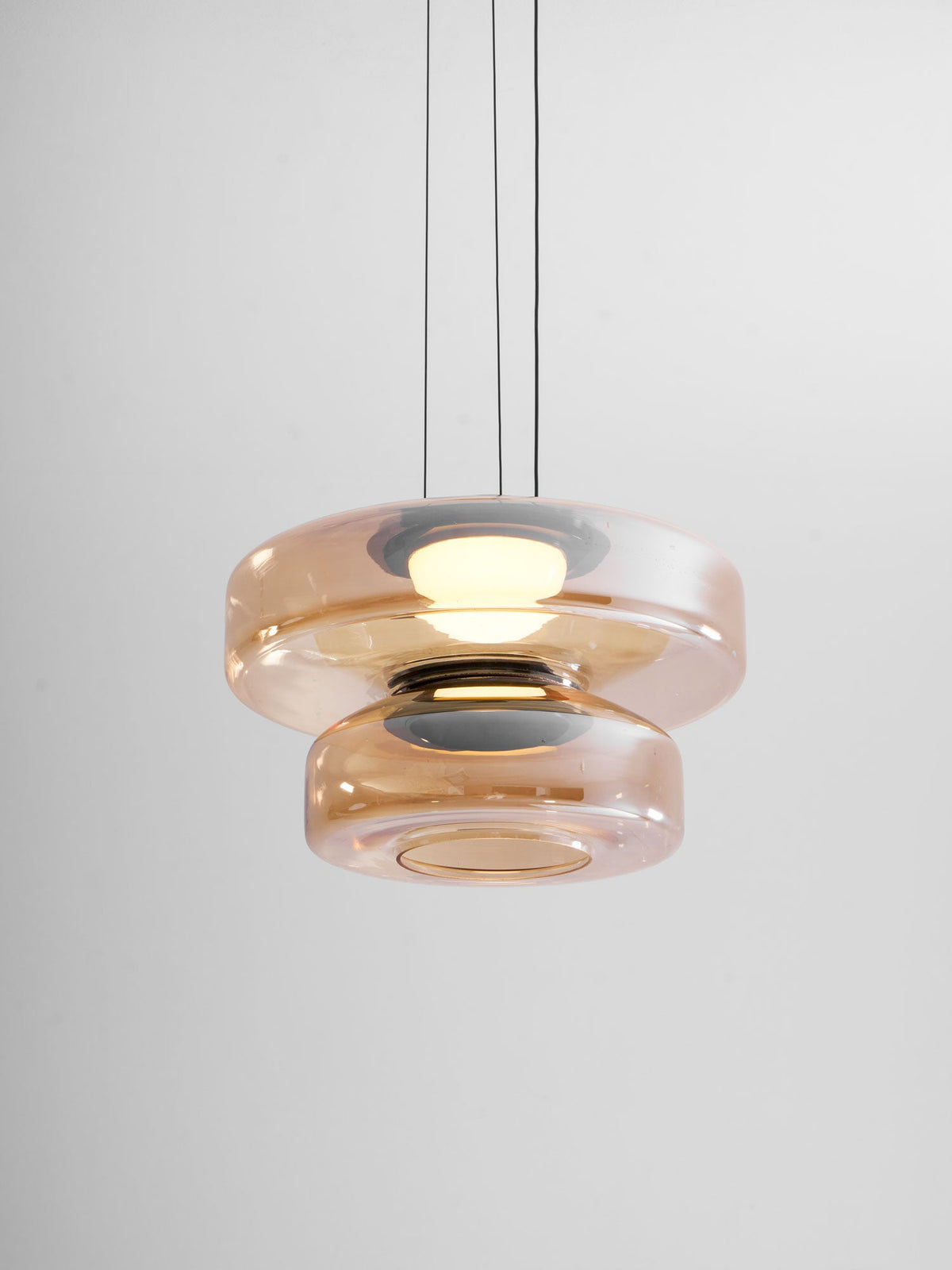 Strato Mouth-Blown Glass Disc Pendant Light for Dining & Living Room