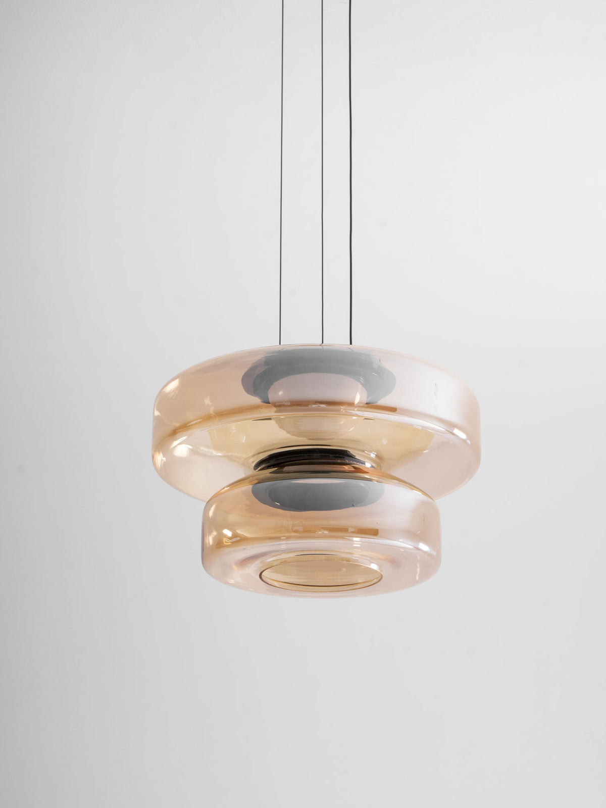 Strato Mouth-Blown Glass Disc Pendant Light for Dining & Living Room