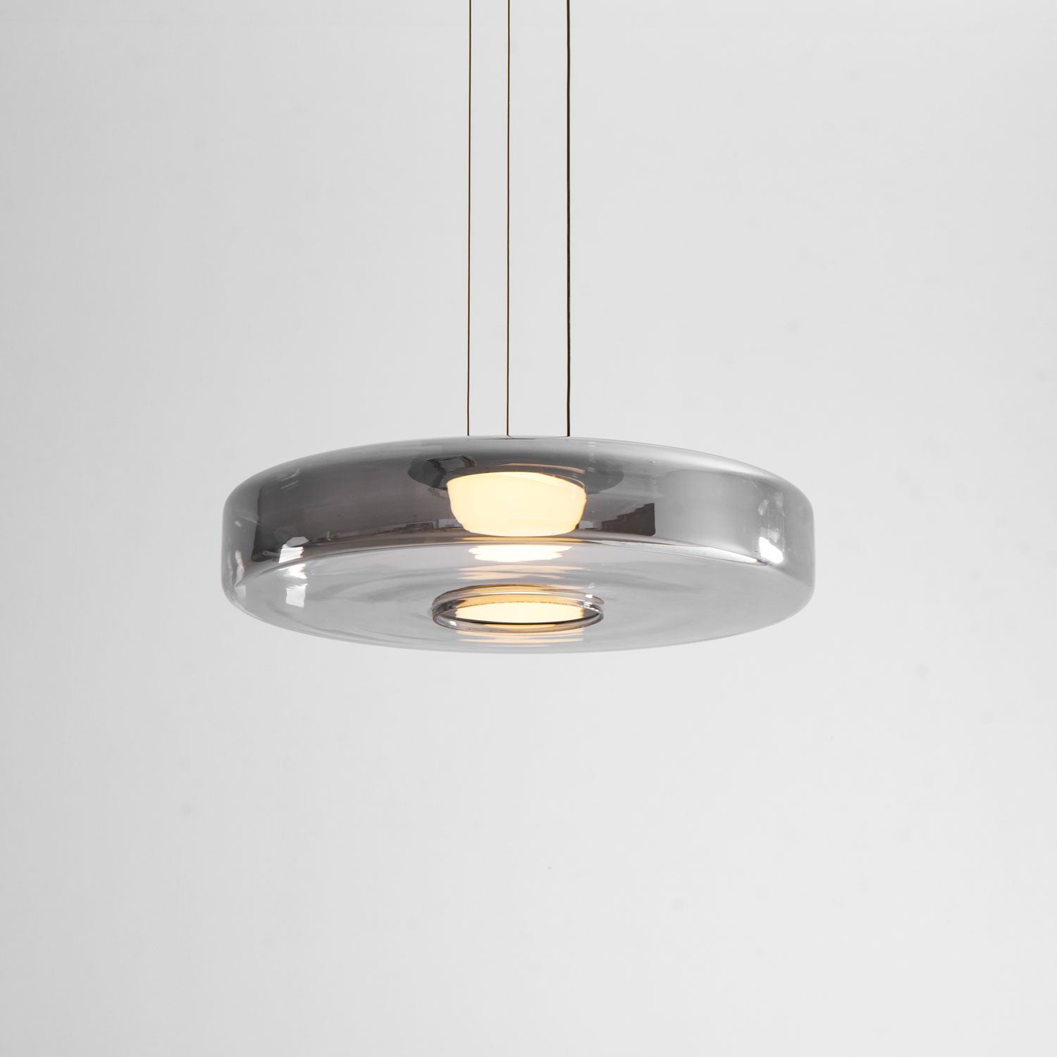 Strato Mouth-Blown Glass Disc Pendant Light for Dining & Living Room