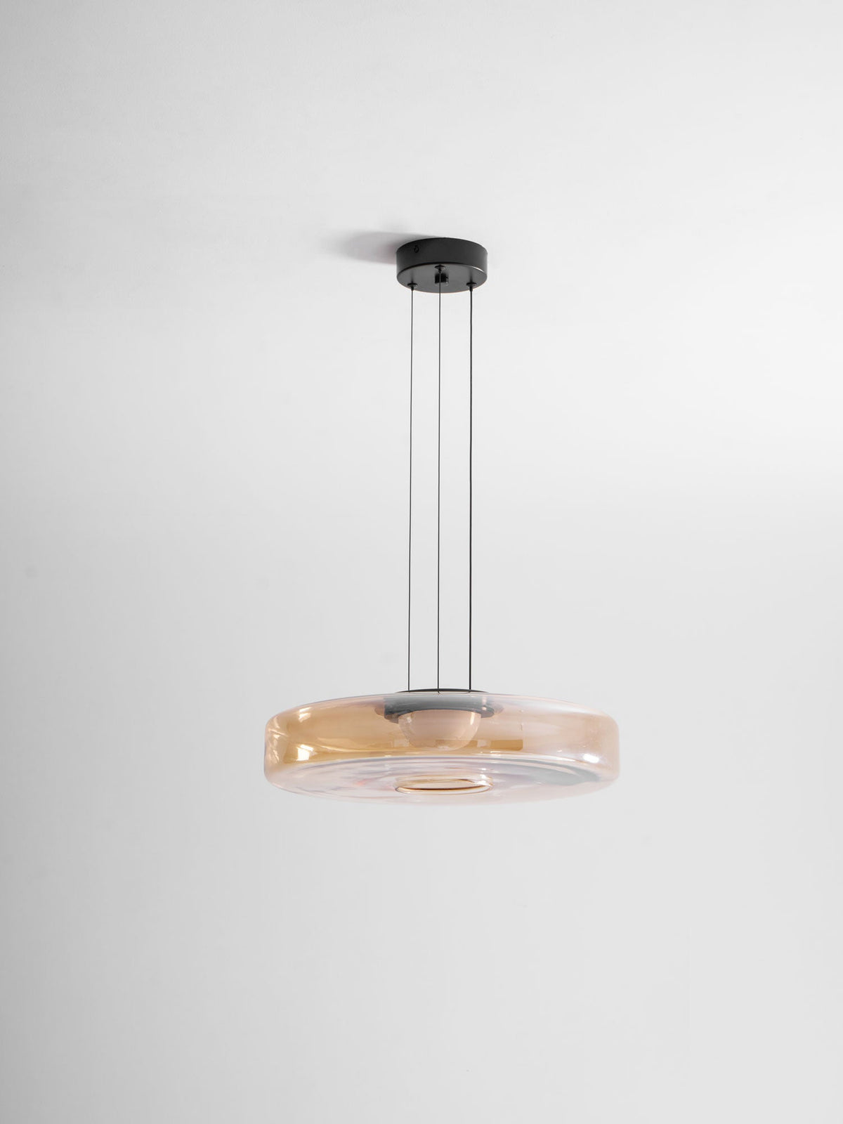 Strato Mouth-Blown Glass Disc Pendant Light for Dining & Living Room