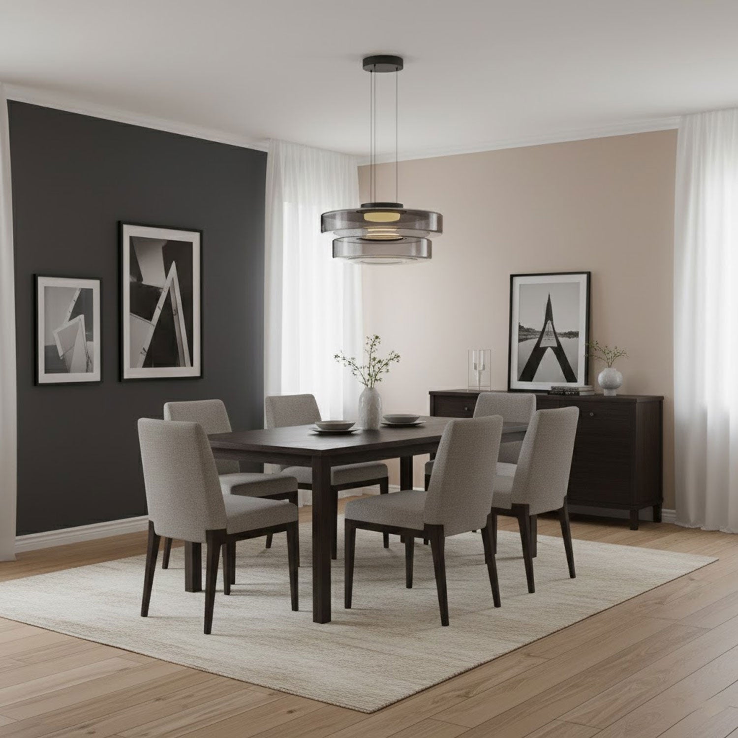 Strato Mouth-Blown Glass Disc Pendant Light for Dining & Living Room
