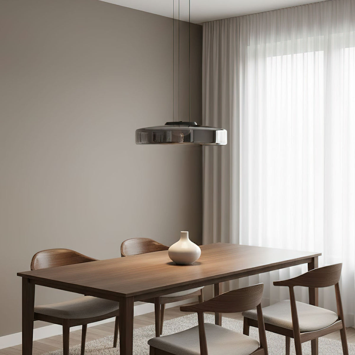 Strato Mouth-Blown Glass Disc Pendant Light for Dining & Living Room