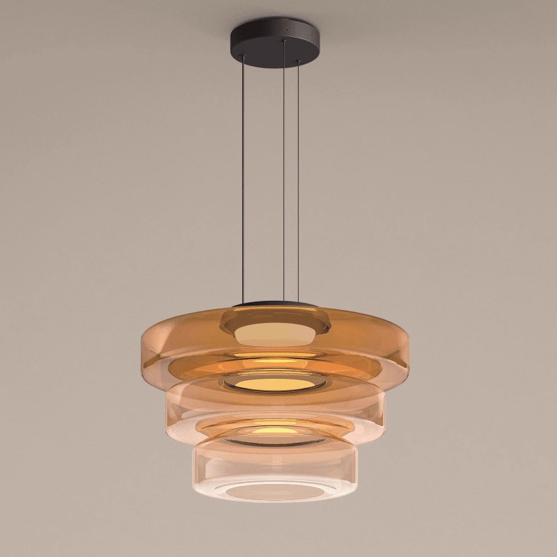 Strato Mouth-Blown Glass Disc Pendant Light for Dining & Living Room