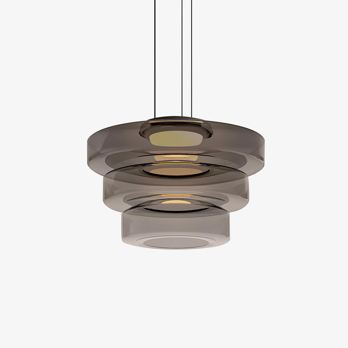 Strato Mouth-Blown Glass Disc Pendant Light for Dining & Living Room