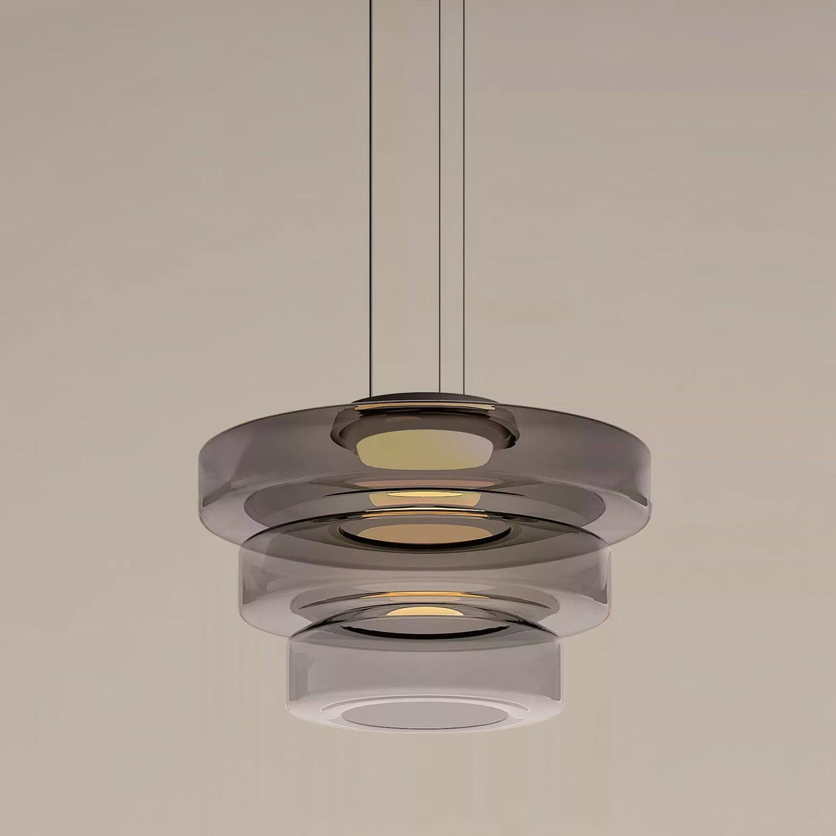 Strato Mouth-Blown Glass Disc Pendant Light for Dining & Living Room