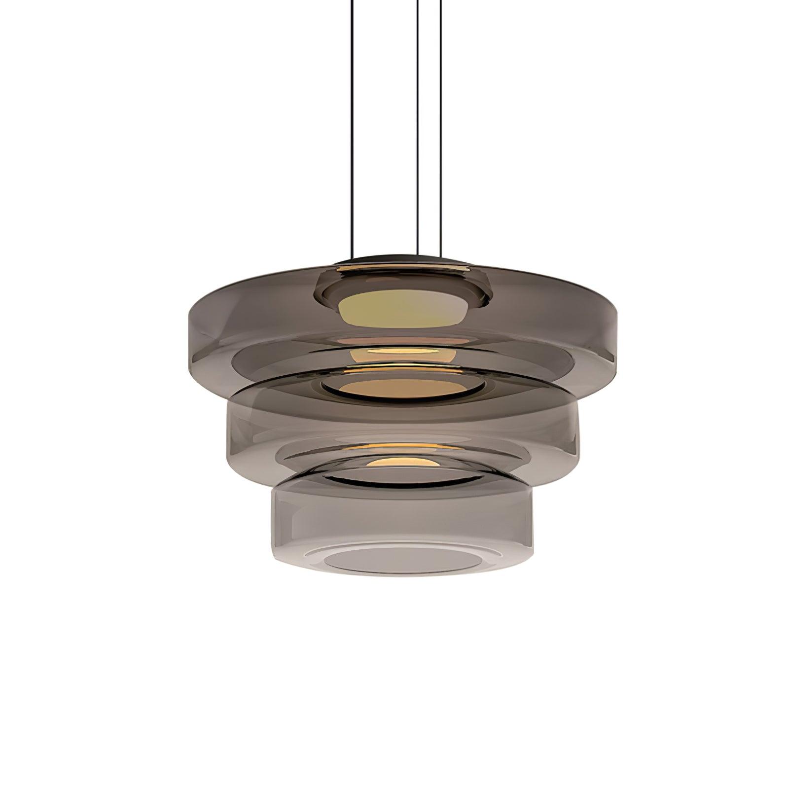 Strato Mouth-Blown Glass Disc Pendant Light for Dining & Living Room