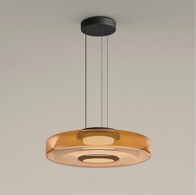 Strato Mouth-Blown Glass Disc Pendant Light for Dining & Living Room