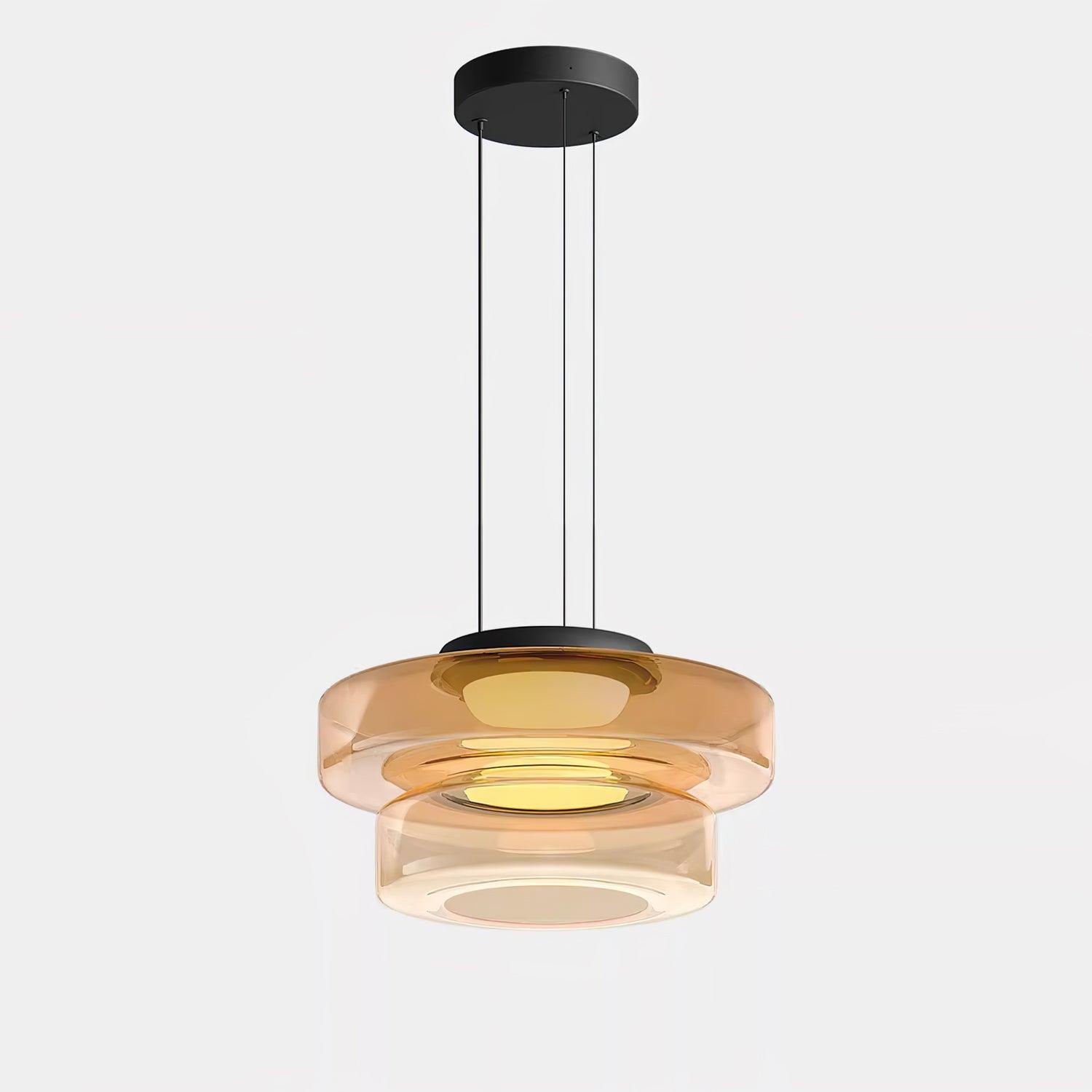 Strato Mouth-Blown Glass Disc Pendant Light for Dining & Living Room